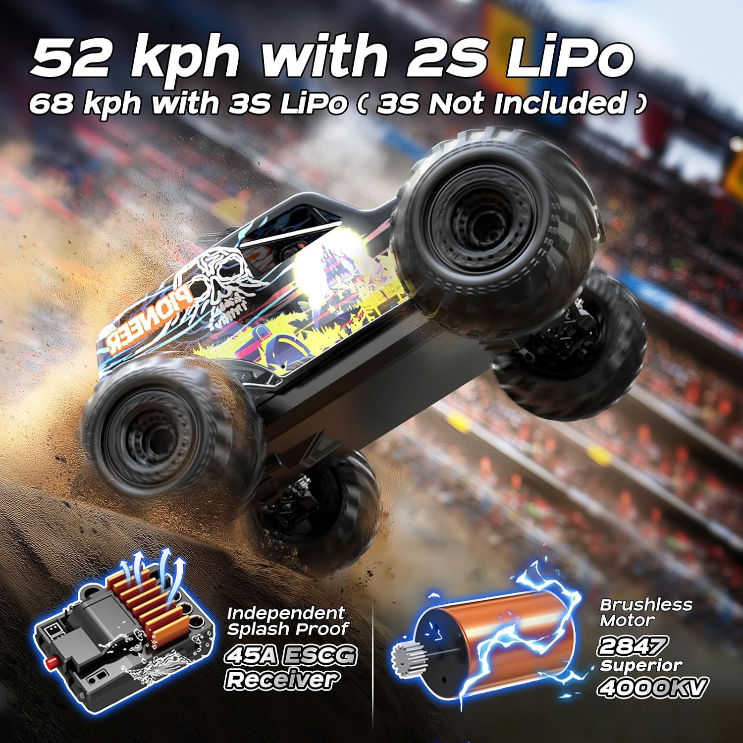 Ferngesteuertes Auto Erwachsene 1:14 Brushless RC Auto / RC Car 4WD 52 km/h – Bild 2