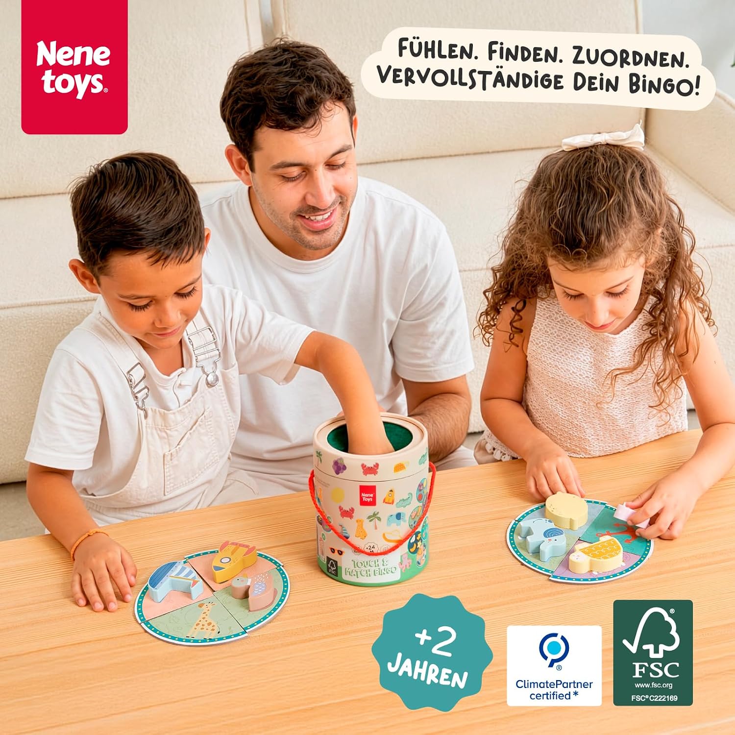 Nene Toys Fühlspiel ab 2 Jahren – Kinderspiel & Lernspiel aus Holz – Bild 2