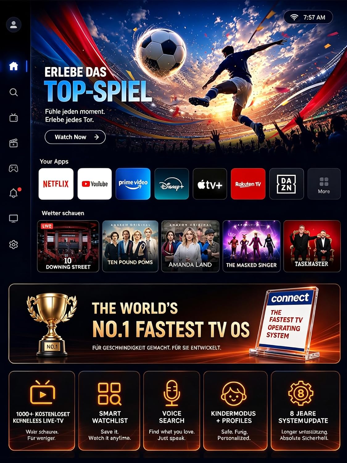 VIDAA OS & 4000 ANSI Beamer 4K Heimkino Kompatibel mit Netflix Dolby Audio – Bild 3