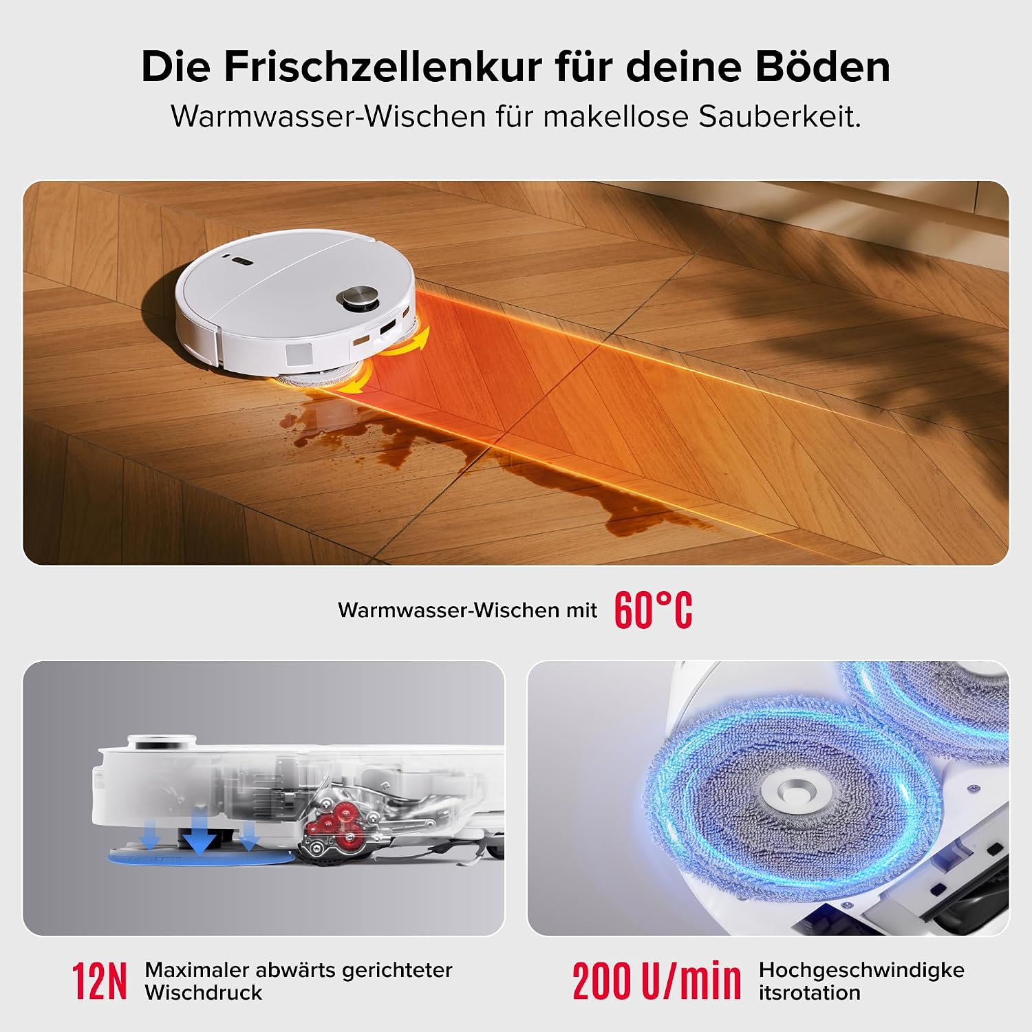 roborock Qrevo Curv 2 Pro Saugroboter mit Wischfunktion&Hebarem Wischmopp – Bild 7