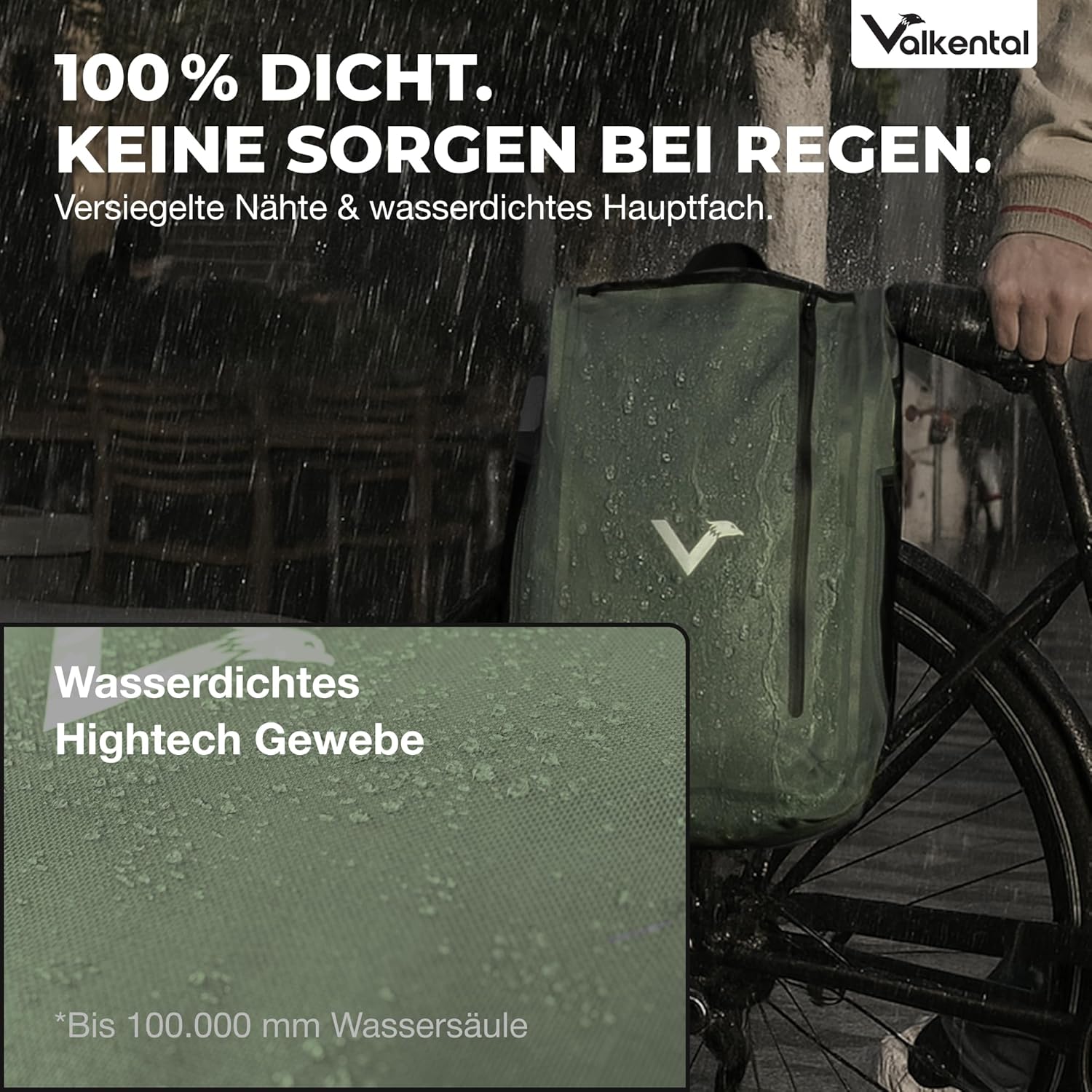 Valkental UrbanX 2in1 Fahrradtasche & Rucksack, 28L – Bild 7
