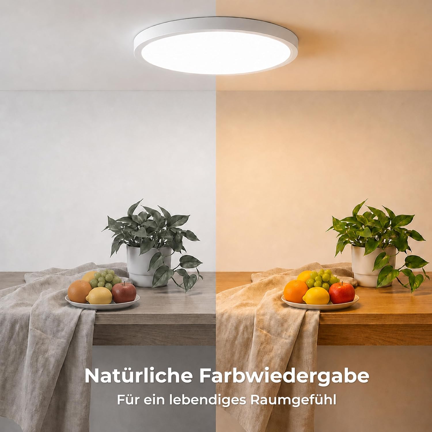 LQWELL LED Deckenleuchte Ultra Dünn Weiß 30cm 23W 6000K – Bild 5