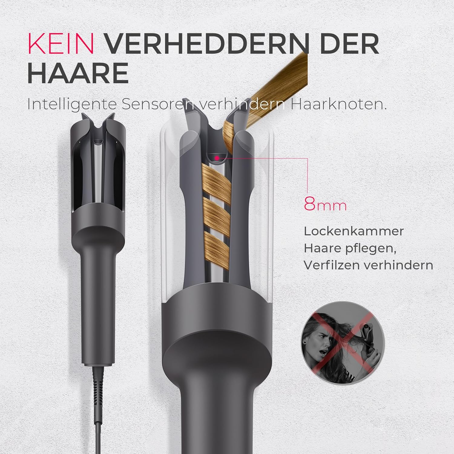 TYMO Lockenstab Automatisch Große Locken - TYMO CURLPRO Automatischer Rotierender Lockenstab 25mm für Kleine Locken mit 3 Temperaturstufen, 160-210℃, Beach Waves Lockenstäbe für Kurze und Lange Haare – Bild 4