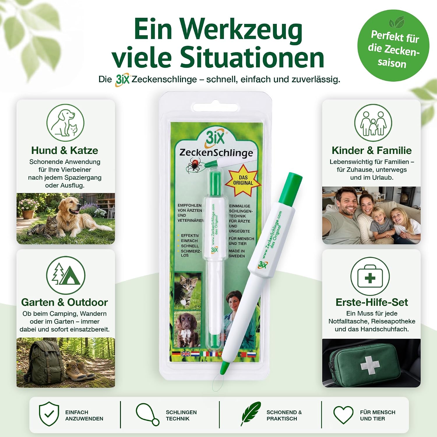 3iX Zeckenschlinge zum Zecken entfernen, schnelle und einfache Anwendung – Bild 7