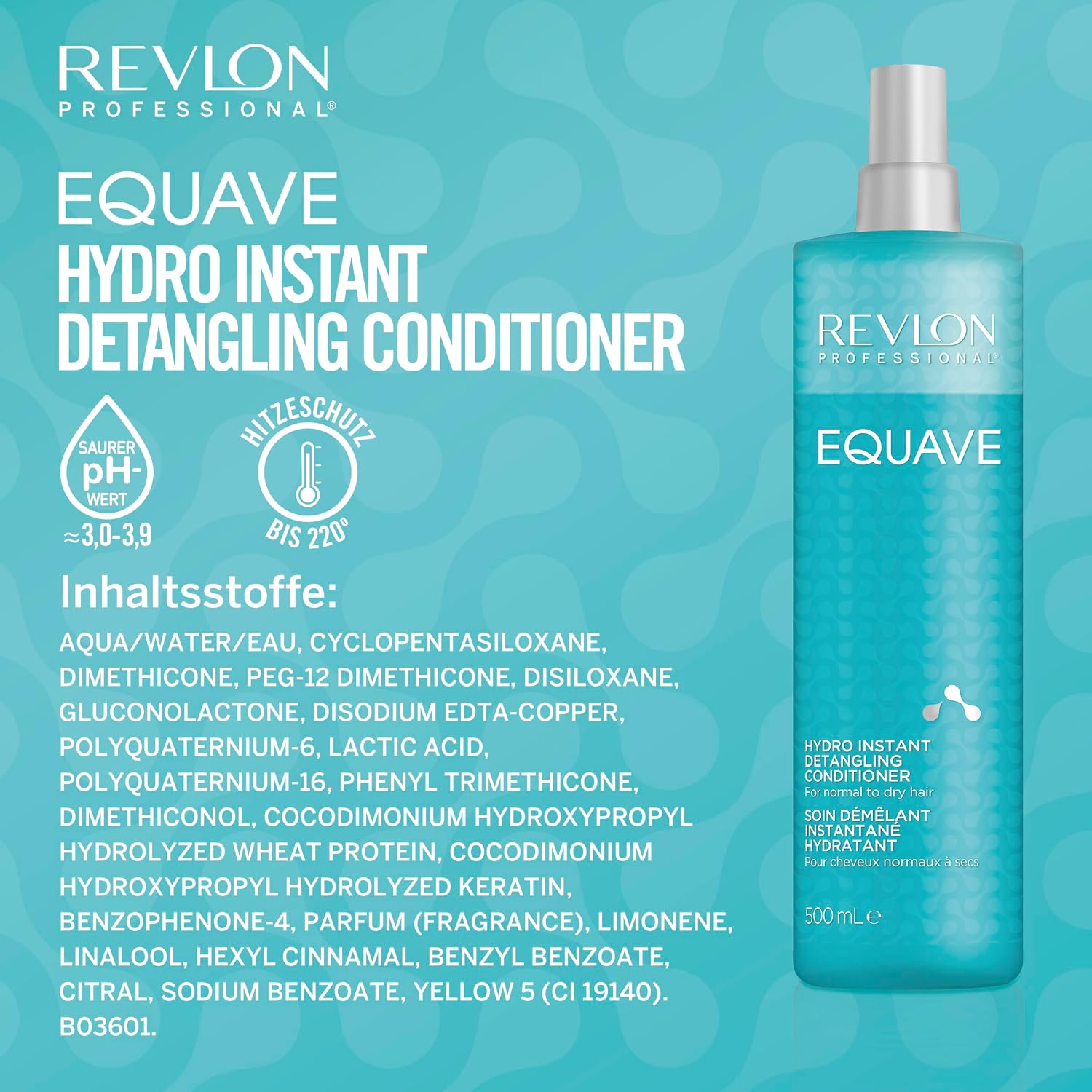 REVLON PROFESSIONAL EQUAVE Hydro Instant Detangling Conditioner, 200 ml, entwirrender Leave in Sprühconditioner für normales bis trockenes Haar, Haarpflege mit 2-Phasen Formel & Hitzeschutz – Bild 5