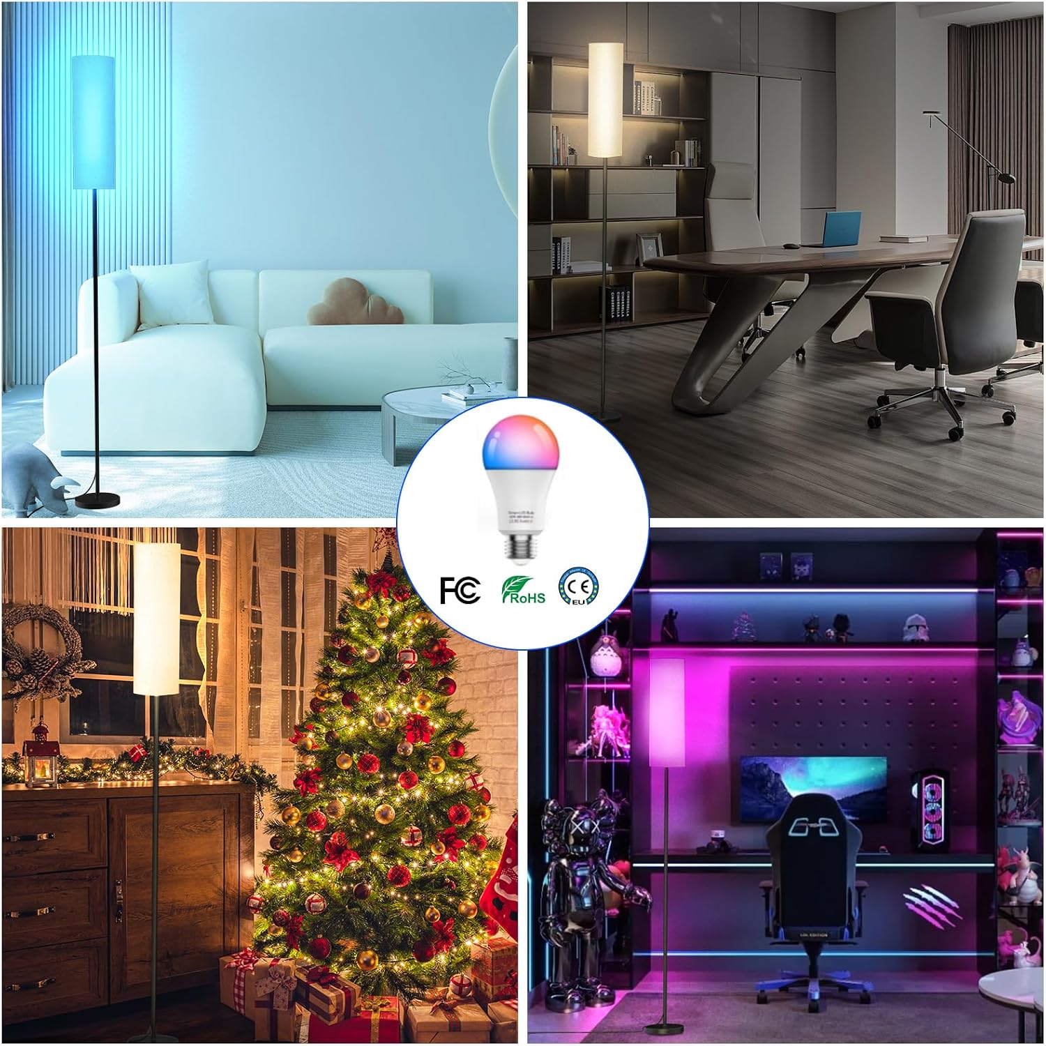 FRIDEKO HOME Stehlampe Wohnzimmer Modern RGB Dimmbar Smart Standleuchte – Bild 9