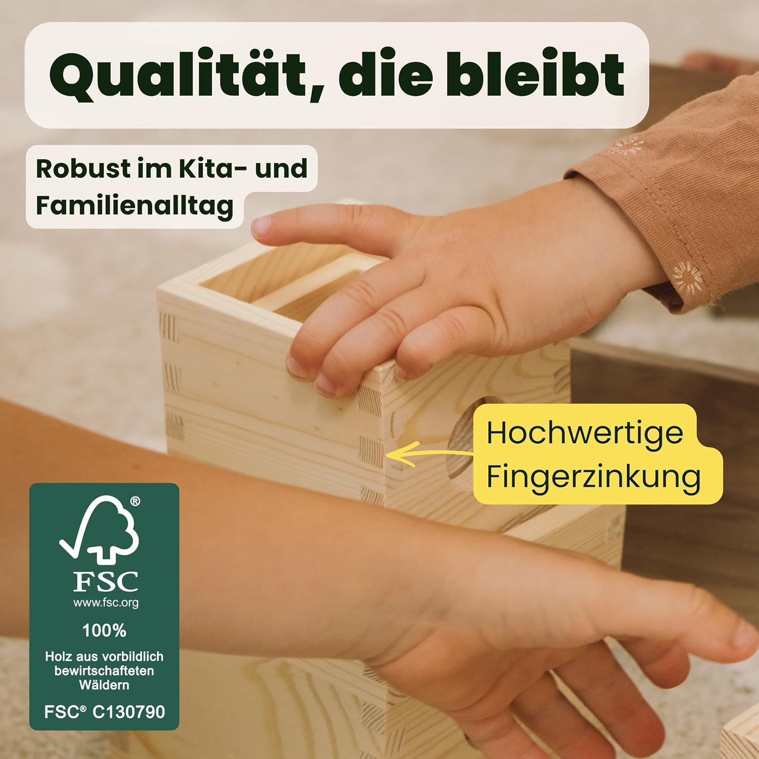 MATZBOX S-Box Montessori Kreativspielzeug aus Holzbausteinen – mitwachsendes Premium Holzspielzeug von 1 bis 7 Jahren – vielseitige Holzklötze & Boxen für freies Spielen – nachhaltiges Geschenk – Bild 7