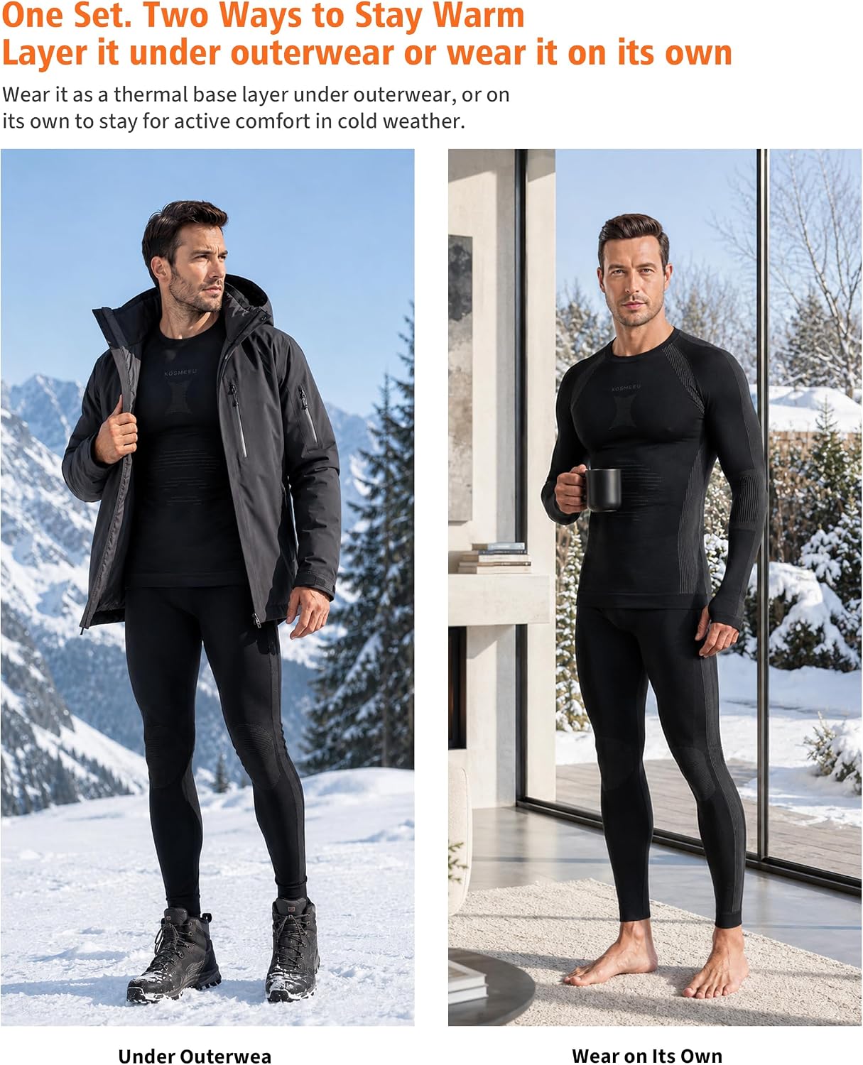 Thermounterwäsche Herren Skiunterwäsche Funktionsunterwäsche Thermowäsche – Bild 4