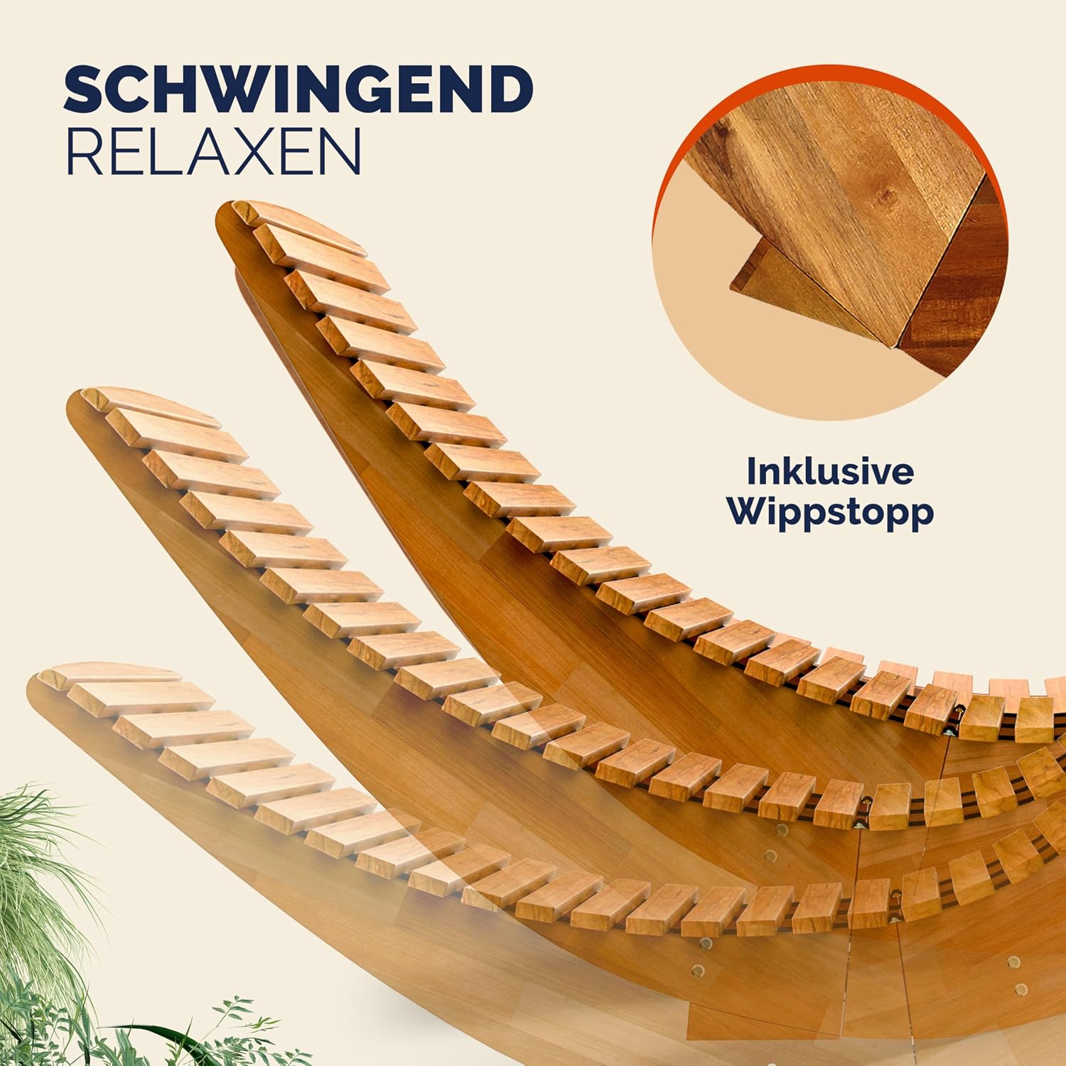 CASARIA Sonnenliege mit Schaukelfunktion FSC®-Zertifiziert, 2er-Set, braun – Bild 8