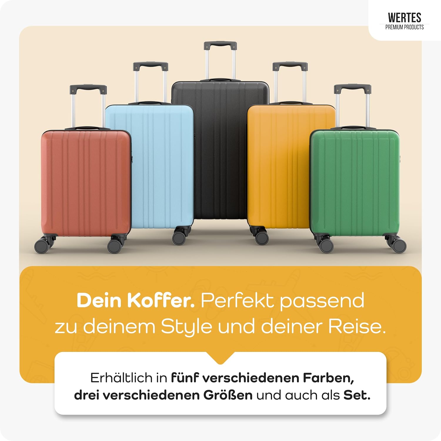 Koffer Groß 77cm - 100L - TSA Schloss Hartschalen Koffer mit Doppelrollen, Reisekoffer, Trolleys, Reisekoffer mit Rollen – Bild 7