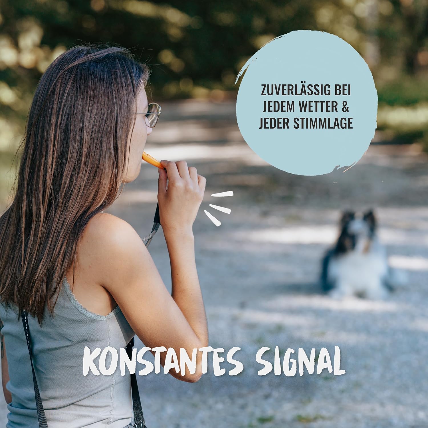 Rudelkönig Hundepfeife Rückruf - Professionelle Trainingspfeife mit genormter Frequenz und Pfeifenband - Pfeife Hund Rückruf – Bild 4