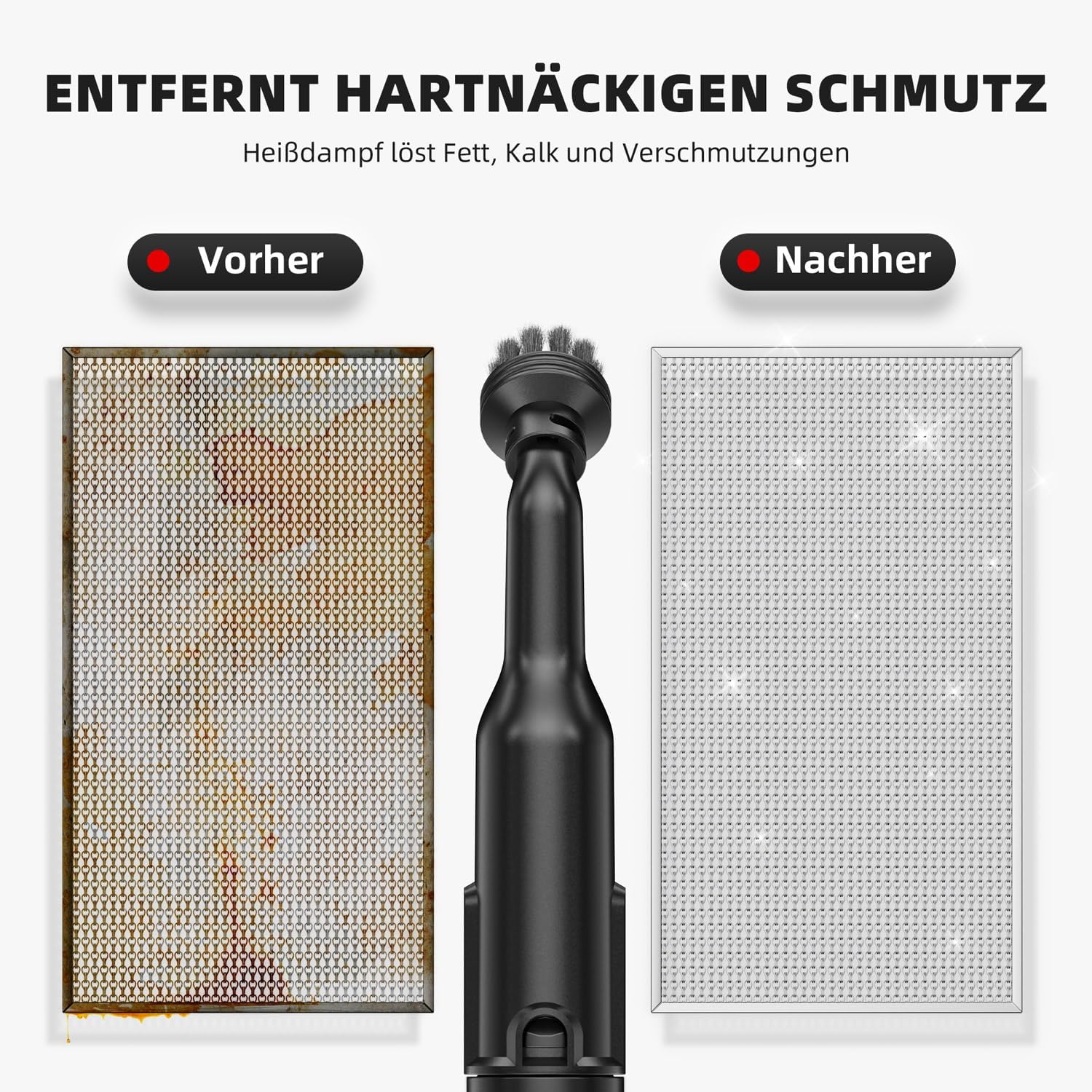 Dampfreiniger, 1200 W, 400 ml Wassertank, 13 Zubehörteile, Handgerät – Bild 4