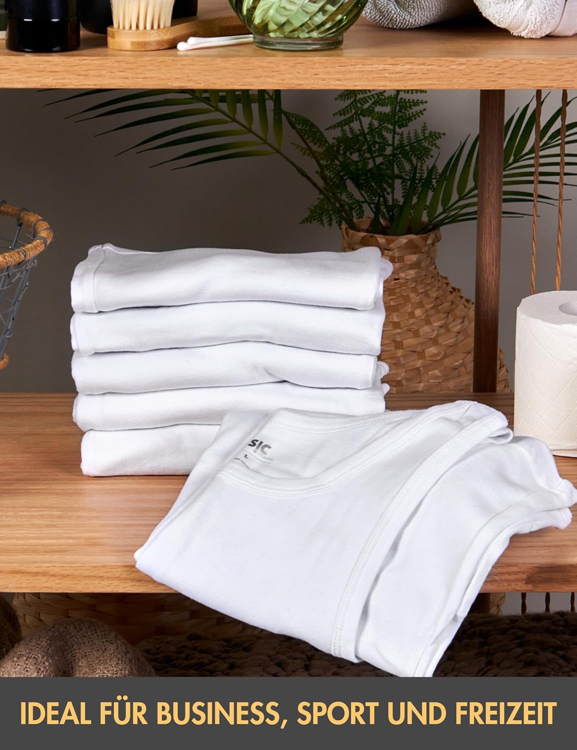Basic Treasure 5er Pack Unterhemd Herren 100% Baumwolle, Tank Top – Bild 5
