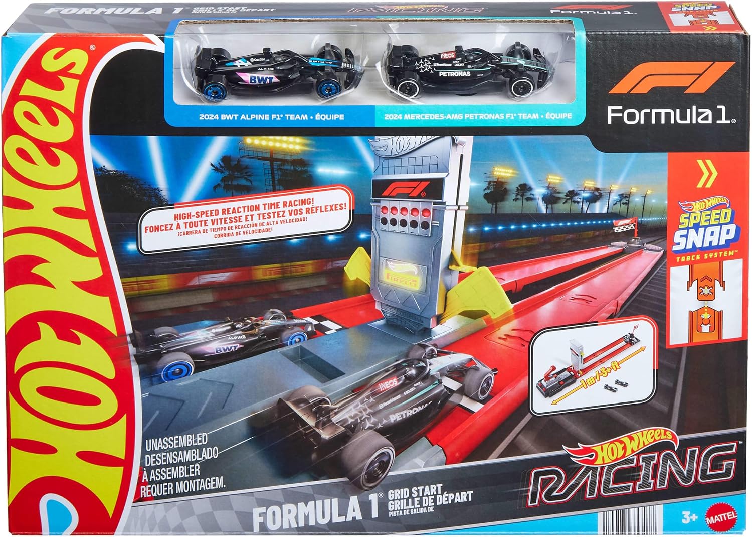 Hot Wheels Racing Formel 1 Startaufstellung Start Streckenset & 2 Spielzeugautos – Bild 7