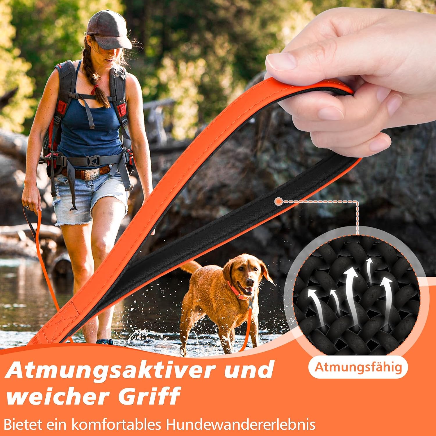 X XBEN Wasserdicht Schleppleine für Hunde,3M 5M 10M 15M 20M 30M Gummierte Schleppleine mit Abschließbarer Karabine,Wasserfest Hundeleine Laufleine für Große bis Kleine Hunde,Robuste Trainingsleine – Bild 4