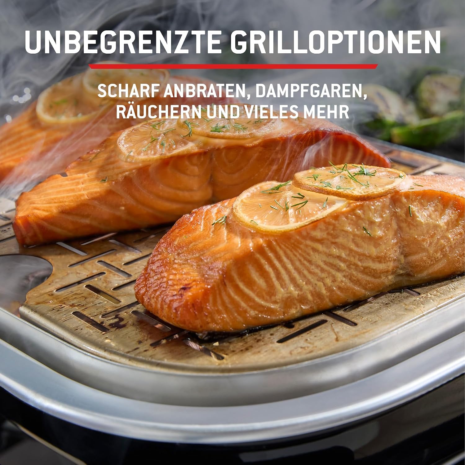Weber Lumin Compact Tragbarer Kompakter Elektrogrill, Bis zu 315 °C, mit Deckelthermometer, Porzellanemaillierte Gusseisenroste, 43 x 32 cm Grillfläche, Schwarz (1502044) – Bild 12