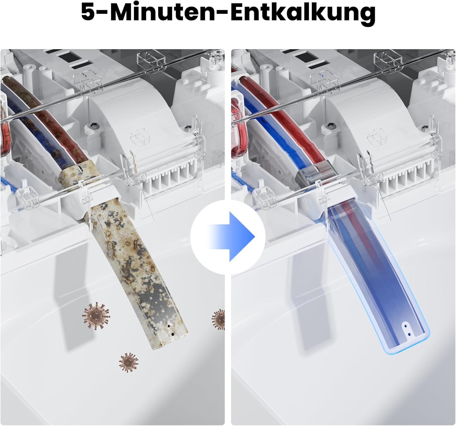 Casta Diva Dusch WC Komplettanlage mit UV-Sterilisation, Hänge WC mit Bidet Funktion, Sitzheizung, Entkalkungs und Geruchsfunktion, Automatischer Deckelöffnung und WC Fernbedienung (CD-AU002) – Bild 6