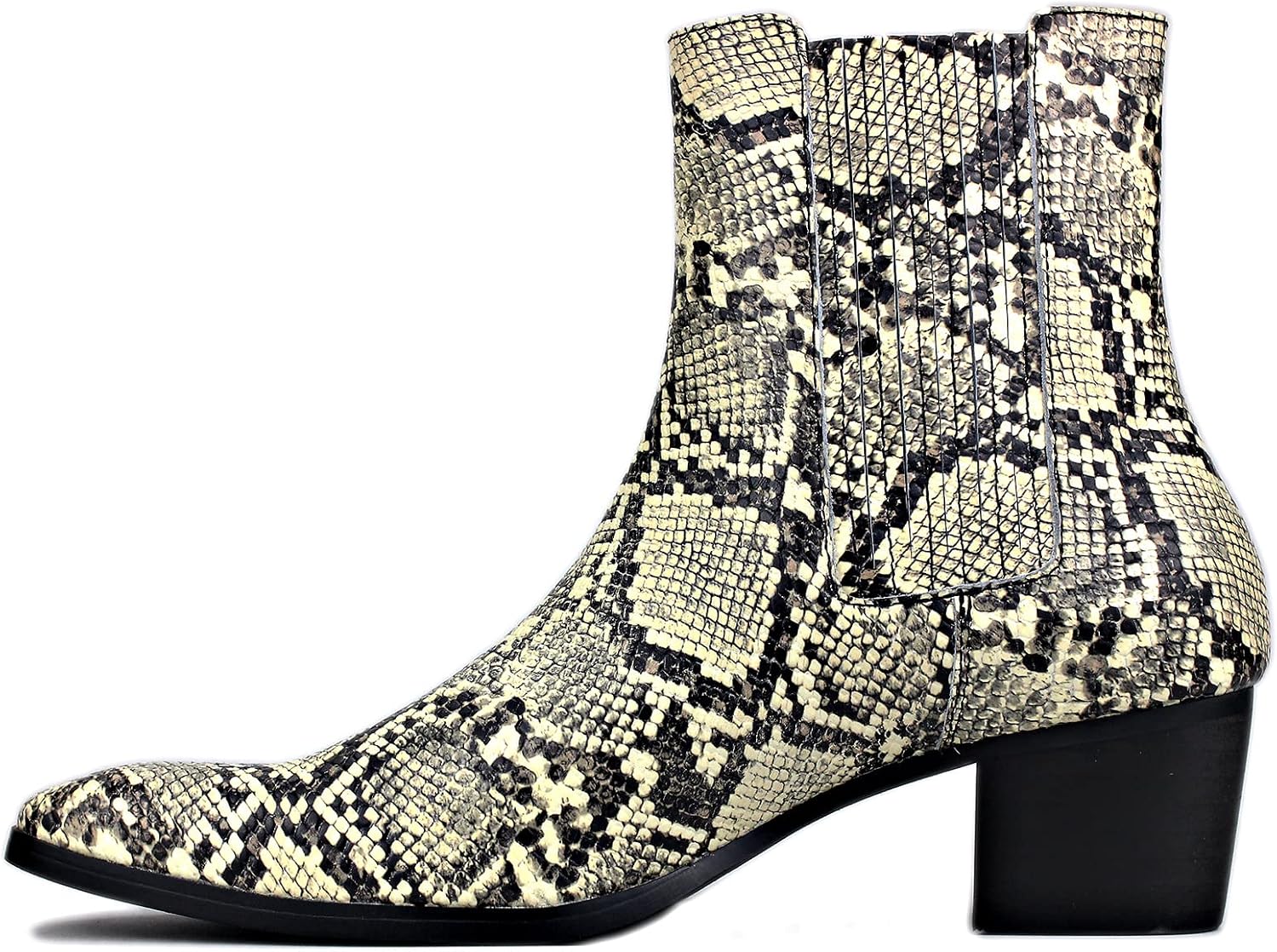 OSSTONE Chelsea Stiefel für Männer High Heels Herren Kleid Schuhe Stiefel Schlangenmuster OS-JY039-R – Bild 2