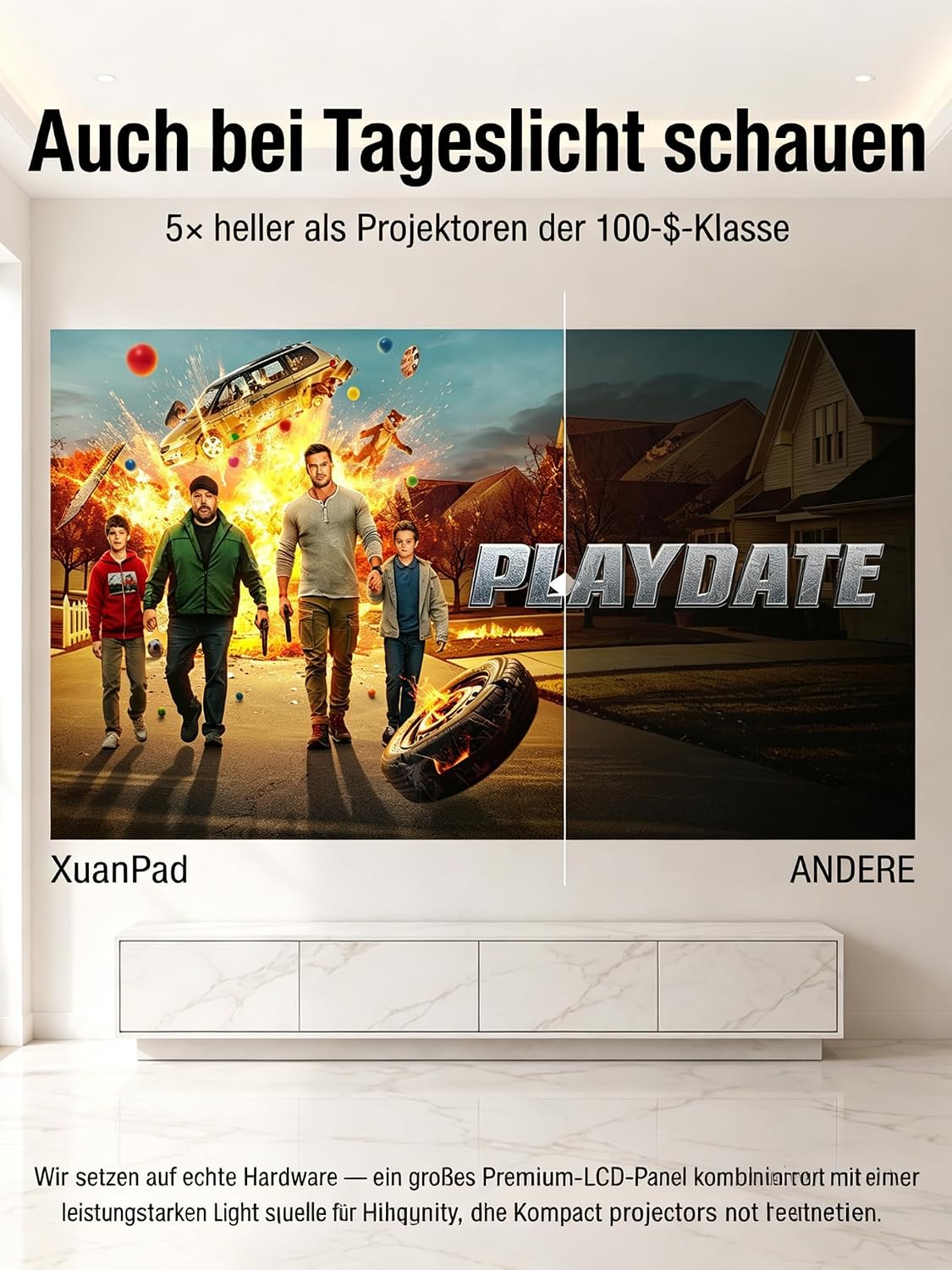 VIDAA OS & 4000 ANSI Beamer 4K Heimkino Kompatibel mit Netflix Dolby Audio – Bild 6
