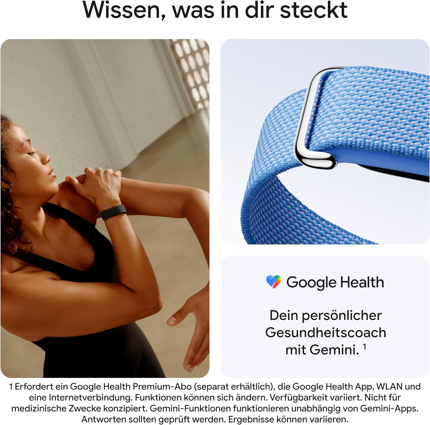 Fitbit Google Air - Screenless Activity Tracker with Fitness, Heart Rate, and Sleep Tracking - Personalized AI-Powered Coaching - Up to 7 Days’ Battery Life - Works with iOS and Android - Obsidian – Bild 6