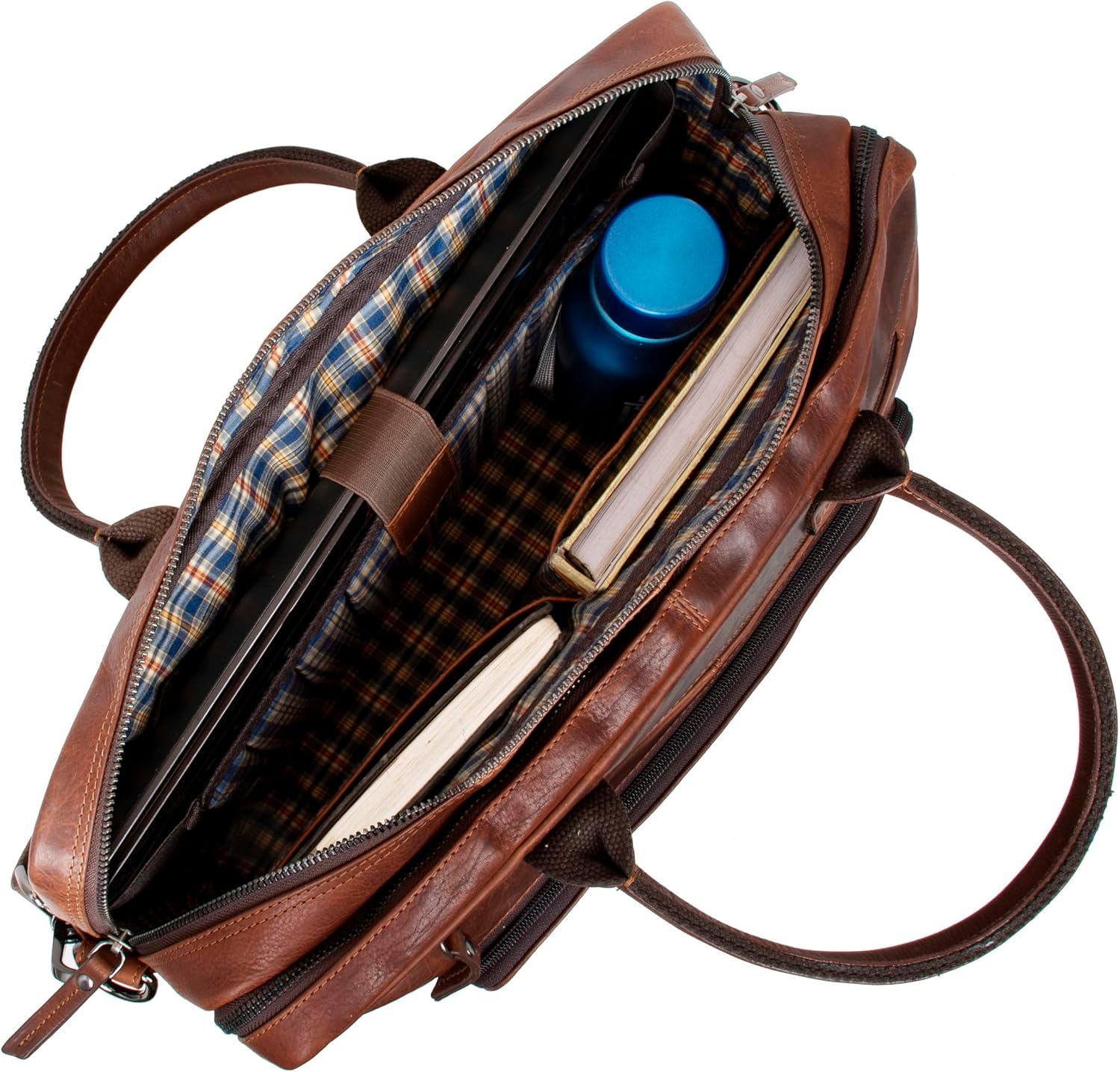 Marc Peter® Hamilton Businesstasche Herren Leder 15,6 Zoll | Leder Laptoptasche | Groß Aktentasche Umhängetasche aus Vintage Rindsleder – Bild 5