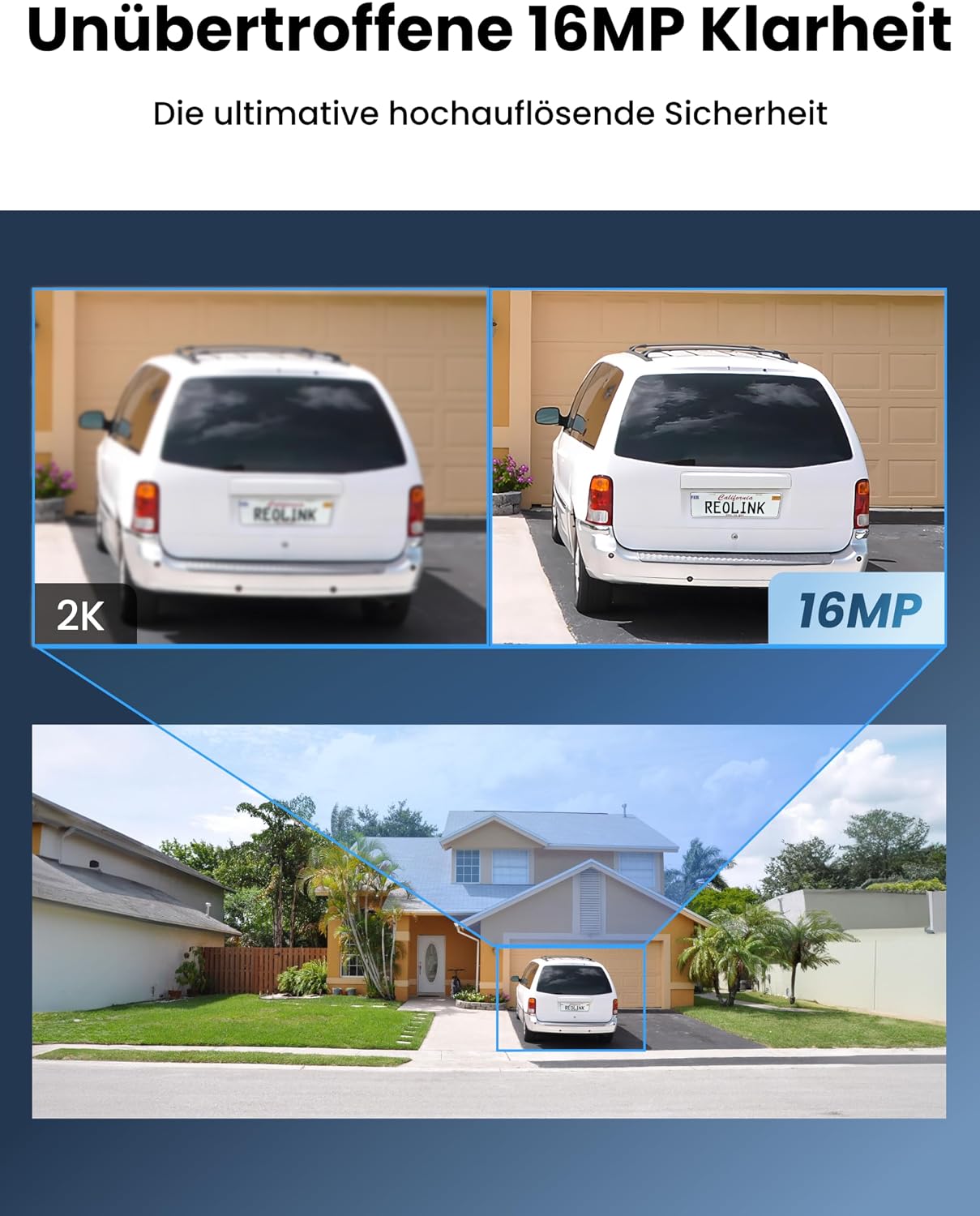 Reolink 16MP Wi-Fi 6 Überwachungskamera Aussen WLAN mit 180° Panoramablick – Bild 2