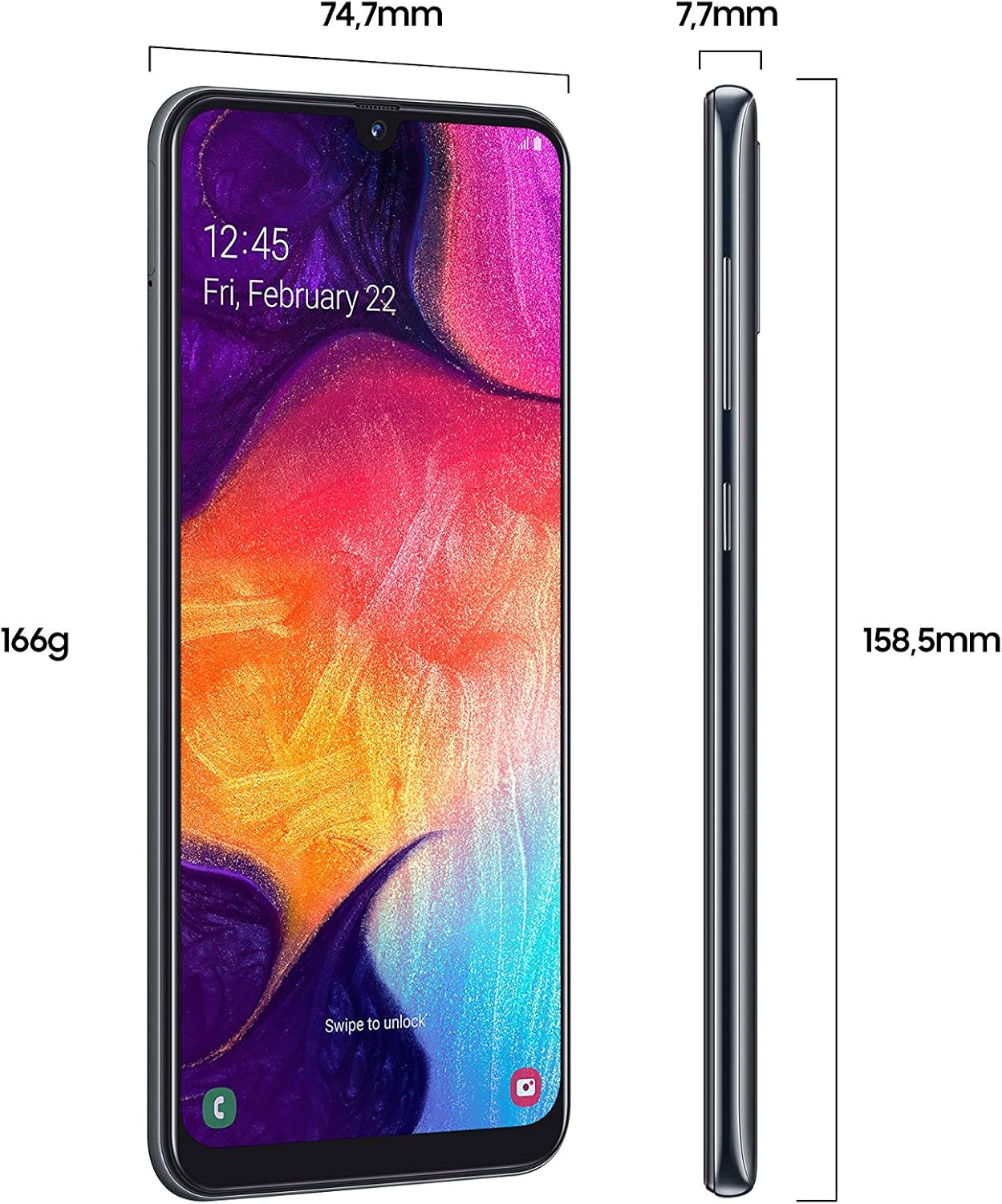 2019 Samsung Galaxy A50 Dual SIM 128GB - Schwarz (Generalüberholt) – Bild 2