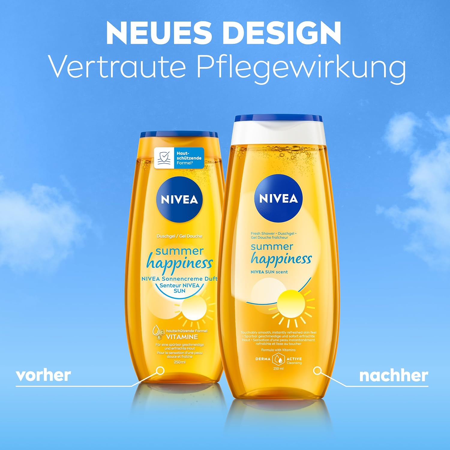 NIVEA Summer Happiness Duschgel, pH-hautneutrale Pflegedusche mit Vitamin C & E, feuchtigkeitsspendendes Duschbad mit dem klassischen NIVEA Sonnencreme Duft (250 ml) – Bild 8