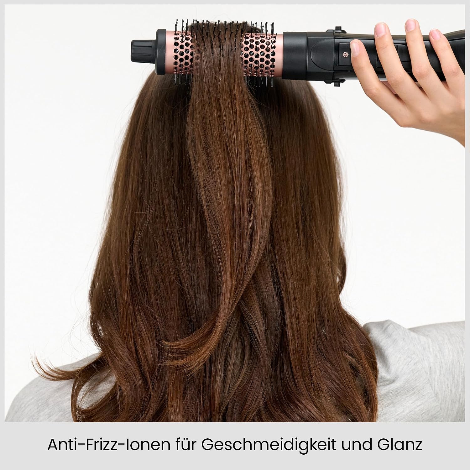 BaByliss Smooth Finish 1200 – 4‑in‑1 Warmluftbürste zum Trocknen, Formen, Glätten & Volumenstyling, Ionen‑ & Keramiktechnologie, 4 Aufsätze, 1200W, Schwarz/Pink, AS122E – Bild 7
