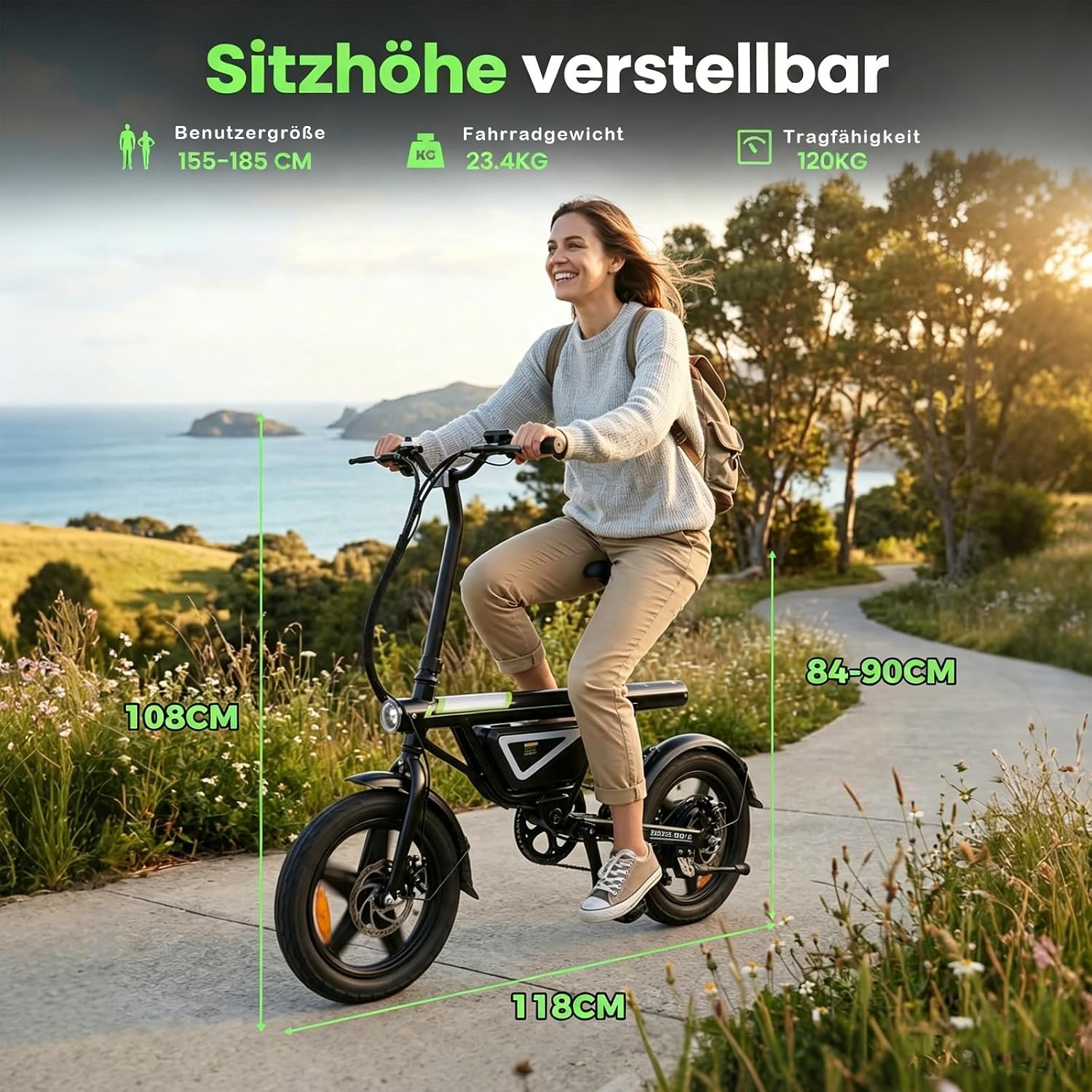 Klappbares City E-Bike mit App-Steuerung Max 50Km Reichweite – Bild 8