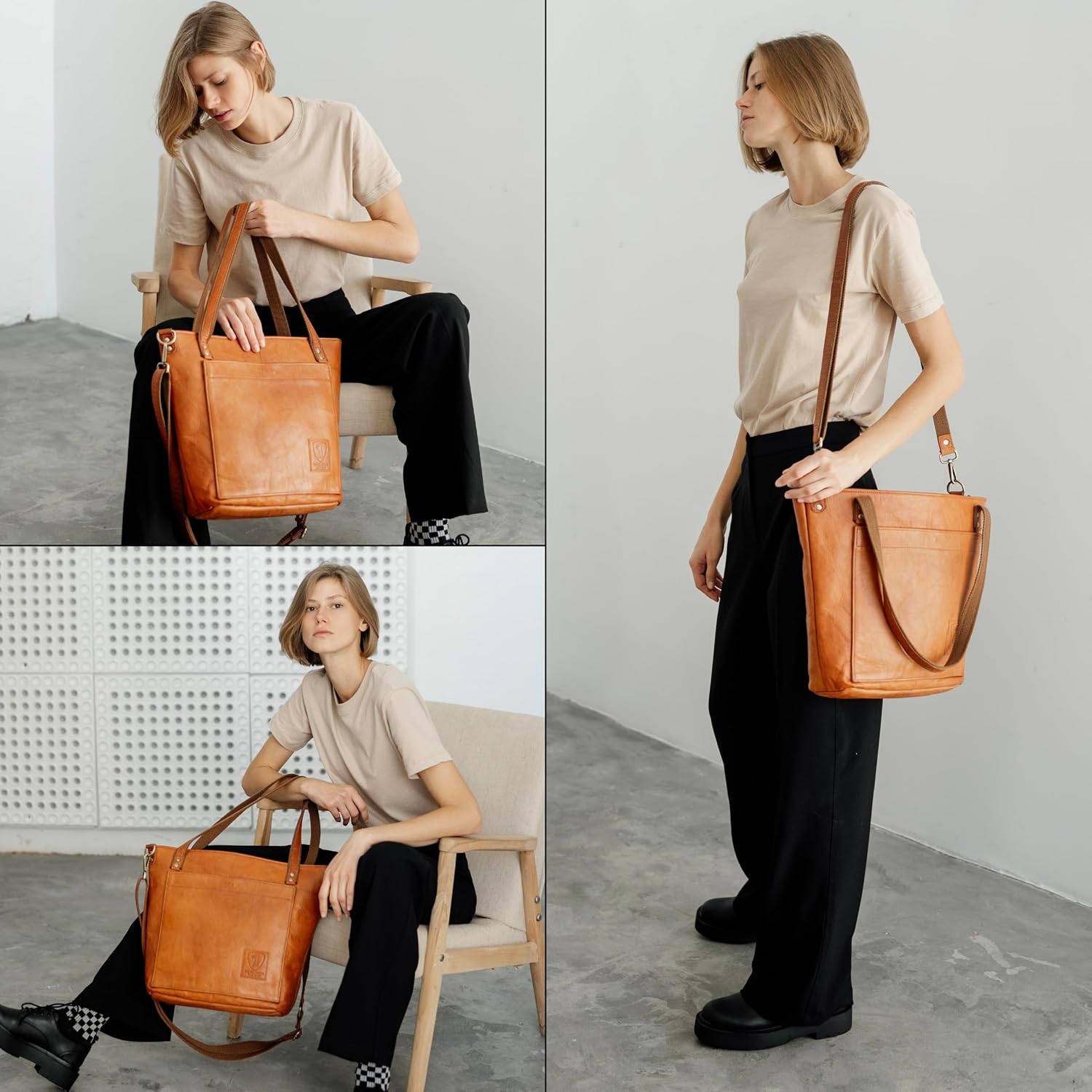 Berliner Bags Schultertasche Verona, Shopper aus Leder – Bild 7