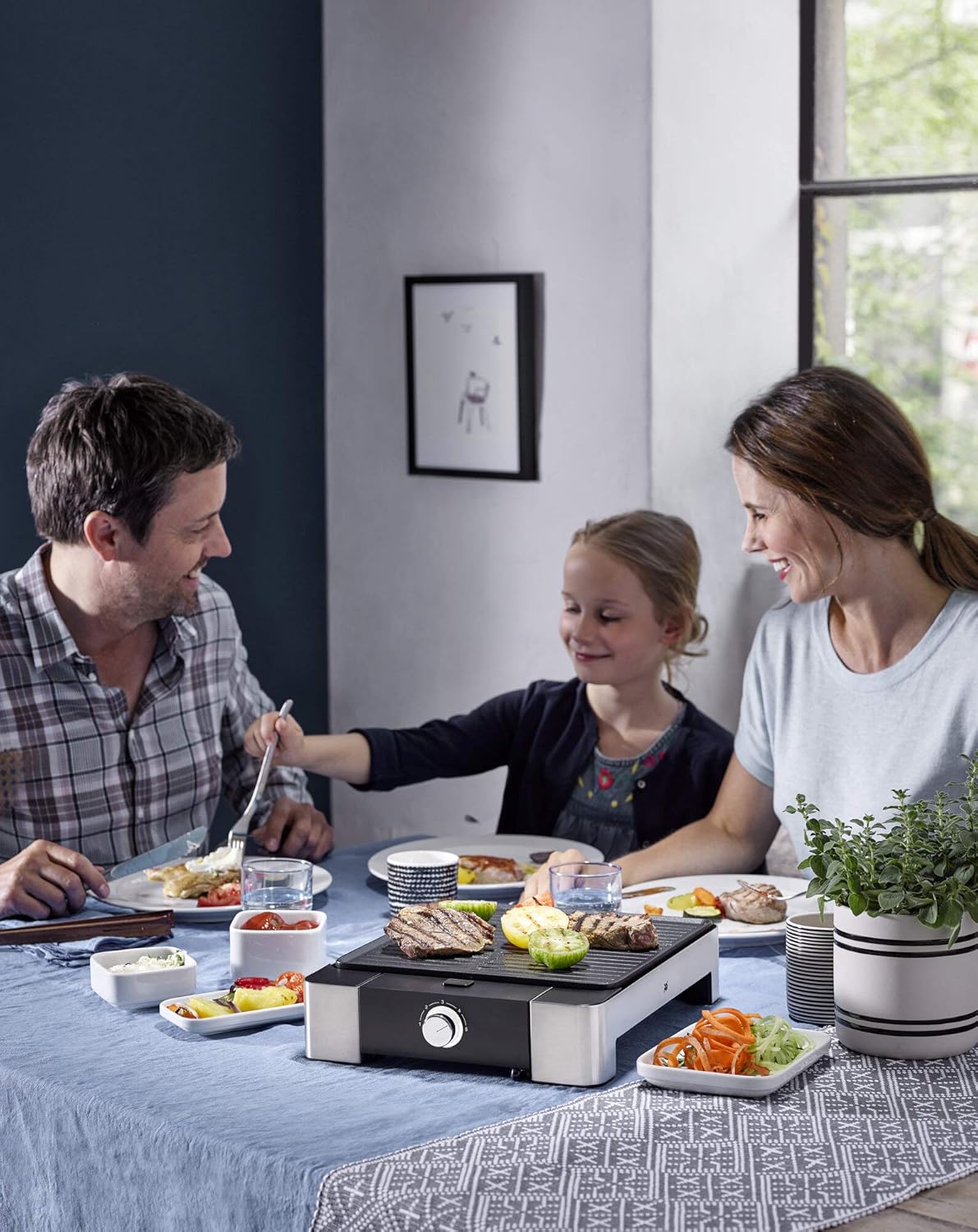 WMF Lono Tischgrill Quadro, Indoor Grill, Elektrogrill klein mit kompakter Grillfläche, spülmaschinenfest, 1250 W – Bild 2