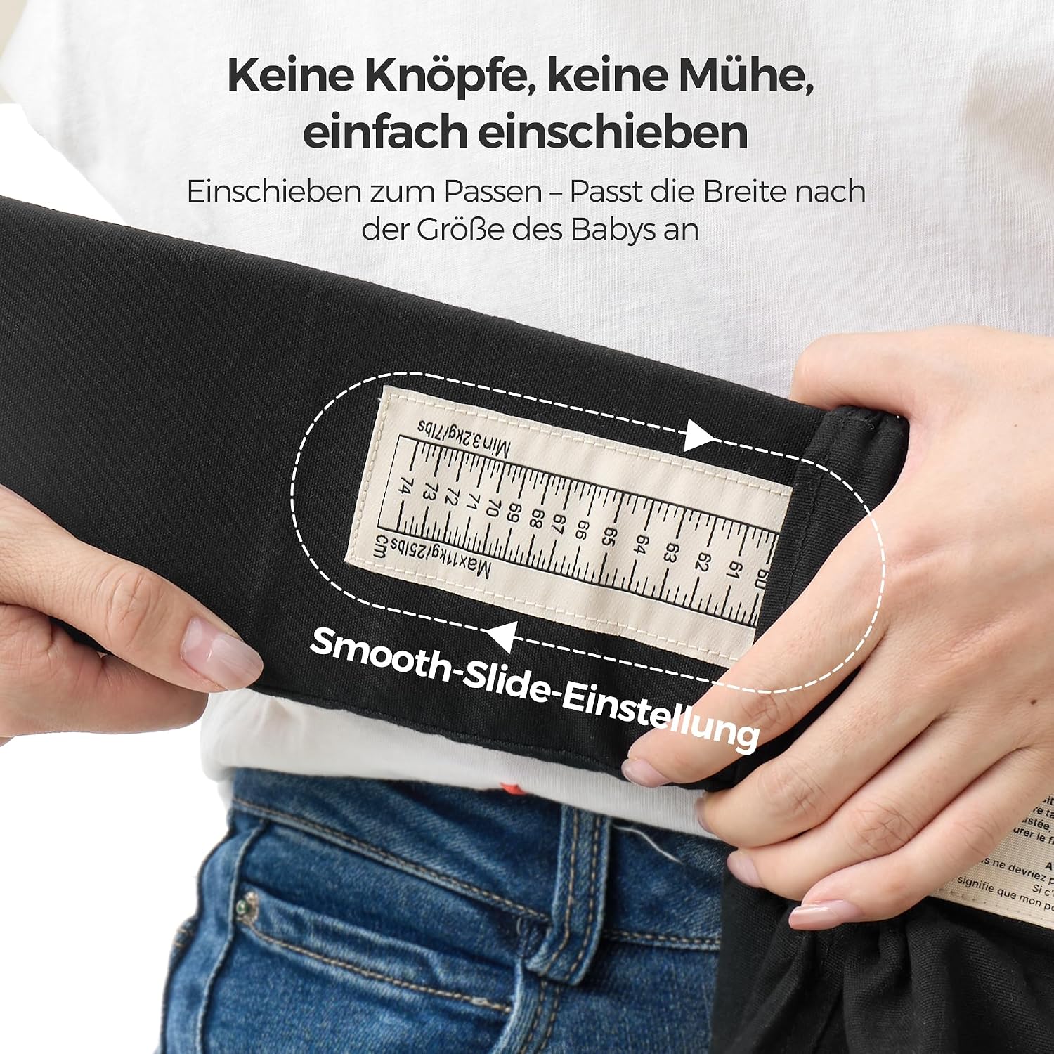 Momcozy Babytrage Neugeborene ab Geburt | Ergonomische Tragehilfe mit Nackenstütze | Leicht & sicher (3-11 kg),Schwarz – Bild 3