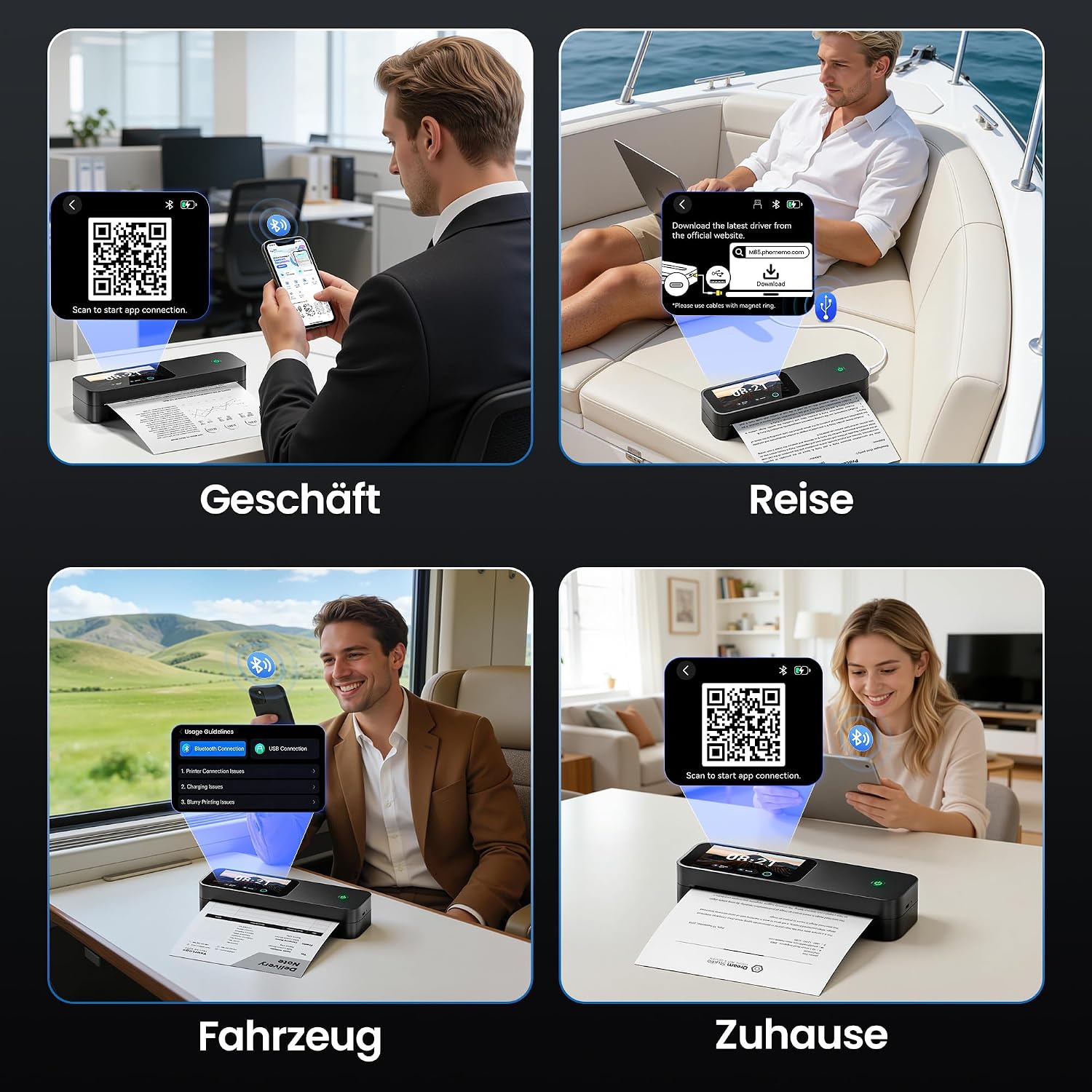 Phomemo M85 Thermodrucker A4 Kit, 5'' Touchscreen 3500mAh Tragbarer Schnell – Bild 10