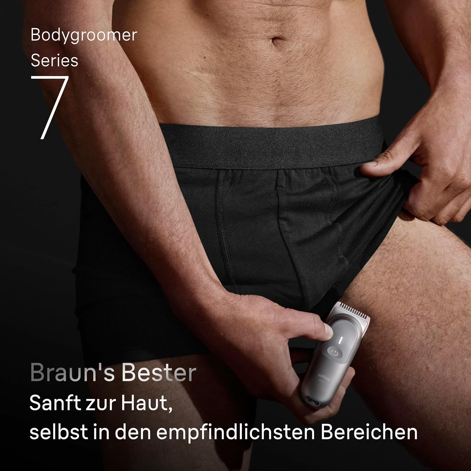 Braun Bodygroomer Series 7, Kabelloser Körperrasierer Herren, BG7555, Grau – Bild 2