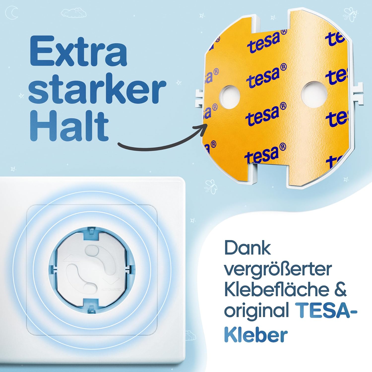 MUTKIND® 25x Steckdosen Kindersicherung - (Mit Kleber von TESA) Steckdosenschutz Kindersicherung mit Drehmechanik - Kindersicherung Steckdose - Steckdosensicherung Baby – Bild 3