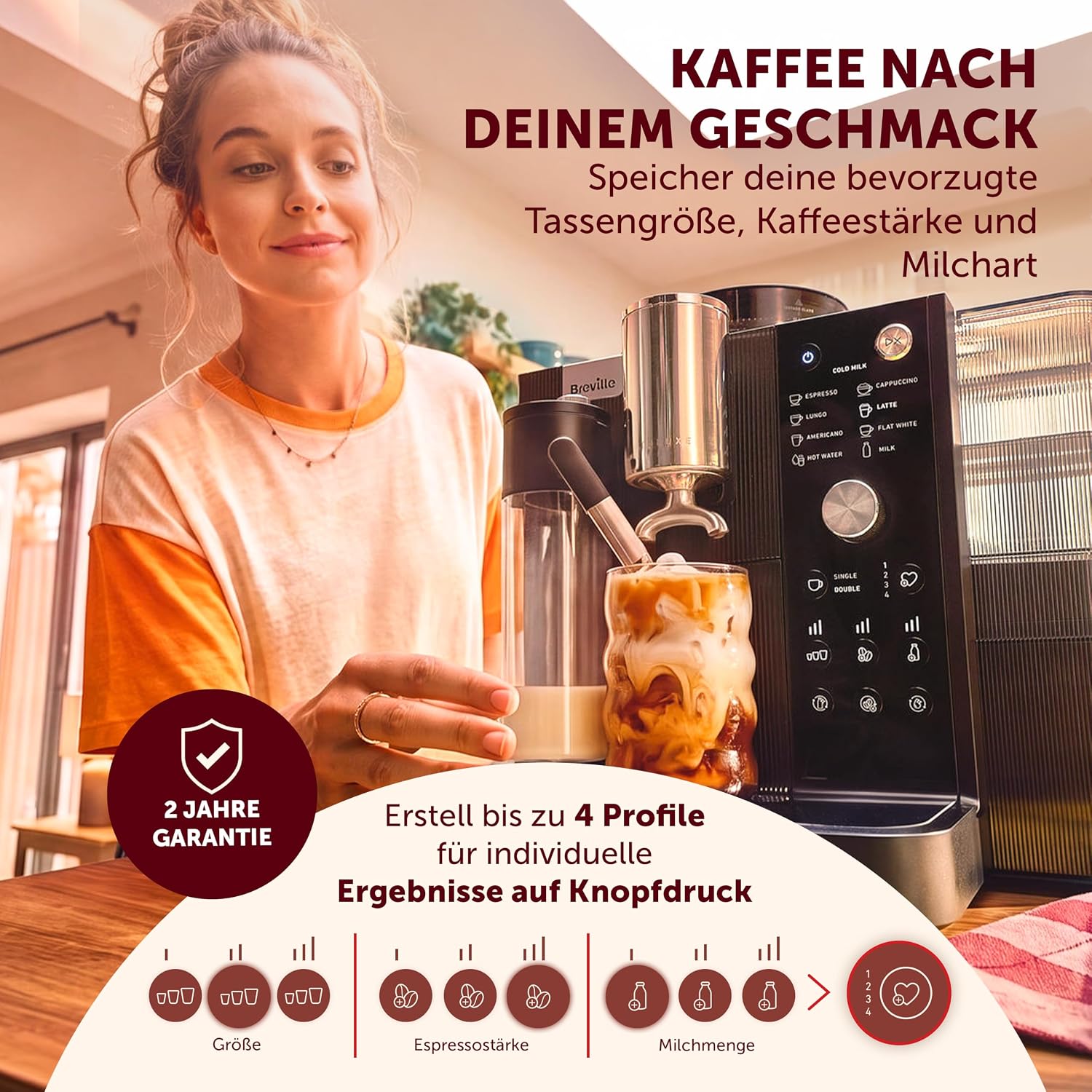 Breville Prima Latte AutoLuxe Espressomaschine, Schwarz – Bild 3