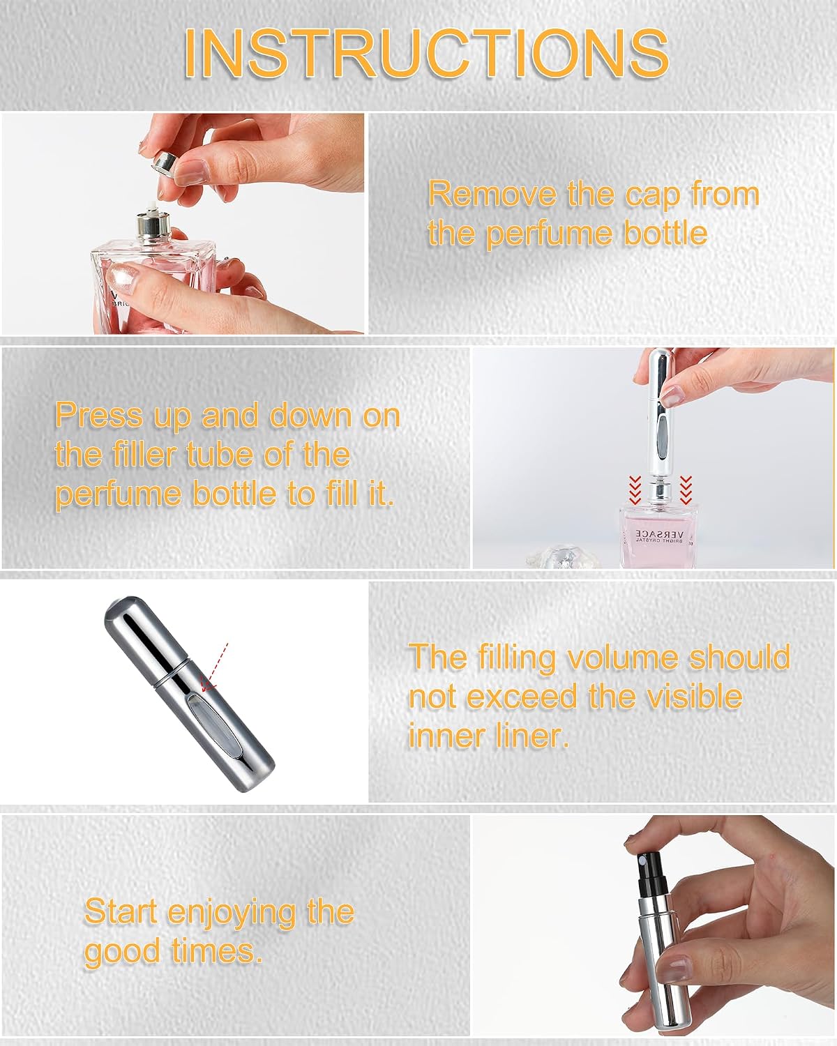 Parfümzerstäuber Abfüller, 5ml*5 Mini Parfum Zerstäuber für Unterwegs – Bild 4