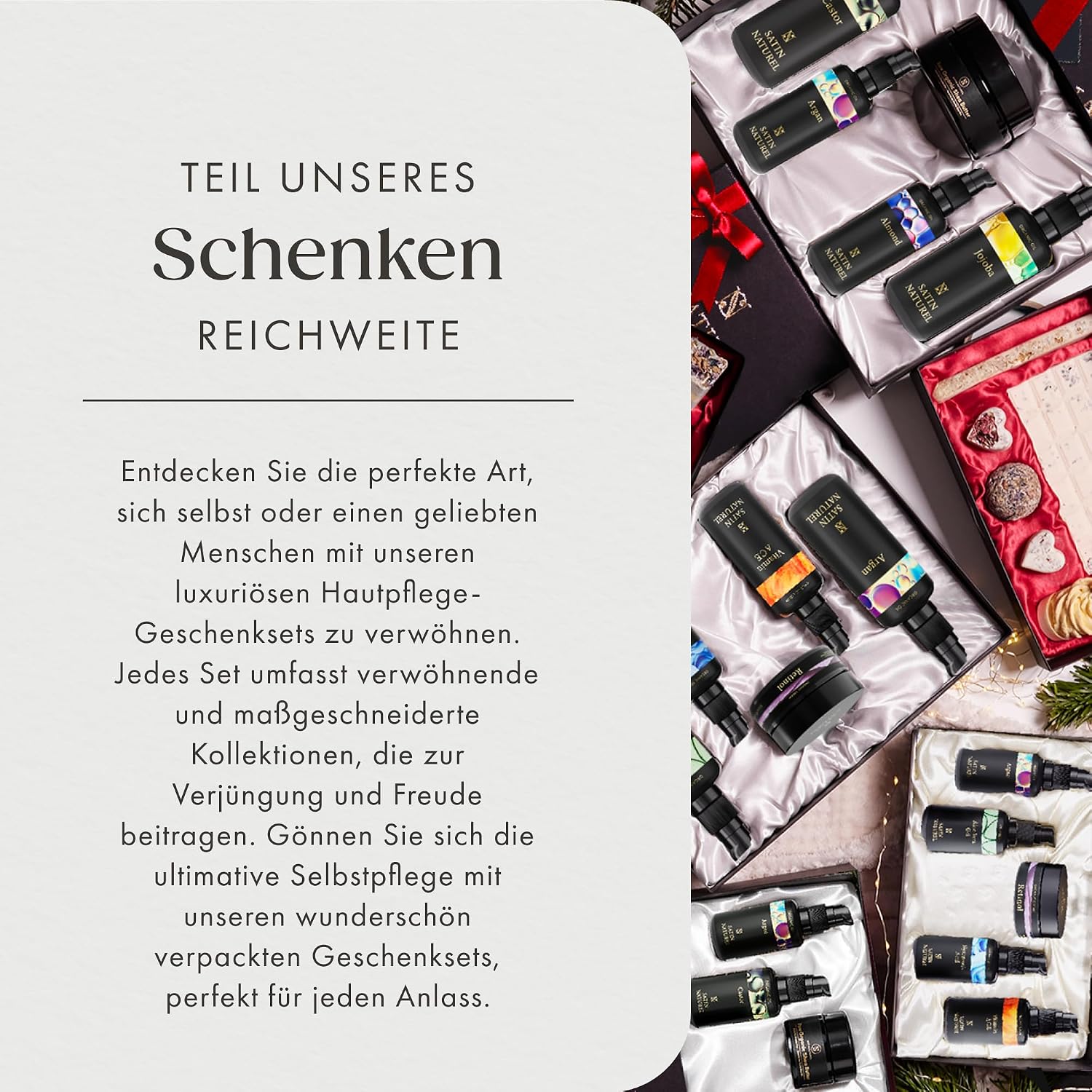 Satin Naturel 4 Luxuriöse Bio Badebomben, Wellness Geschenkset – Bild 7