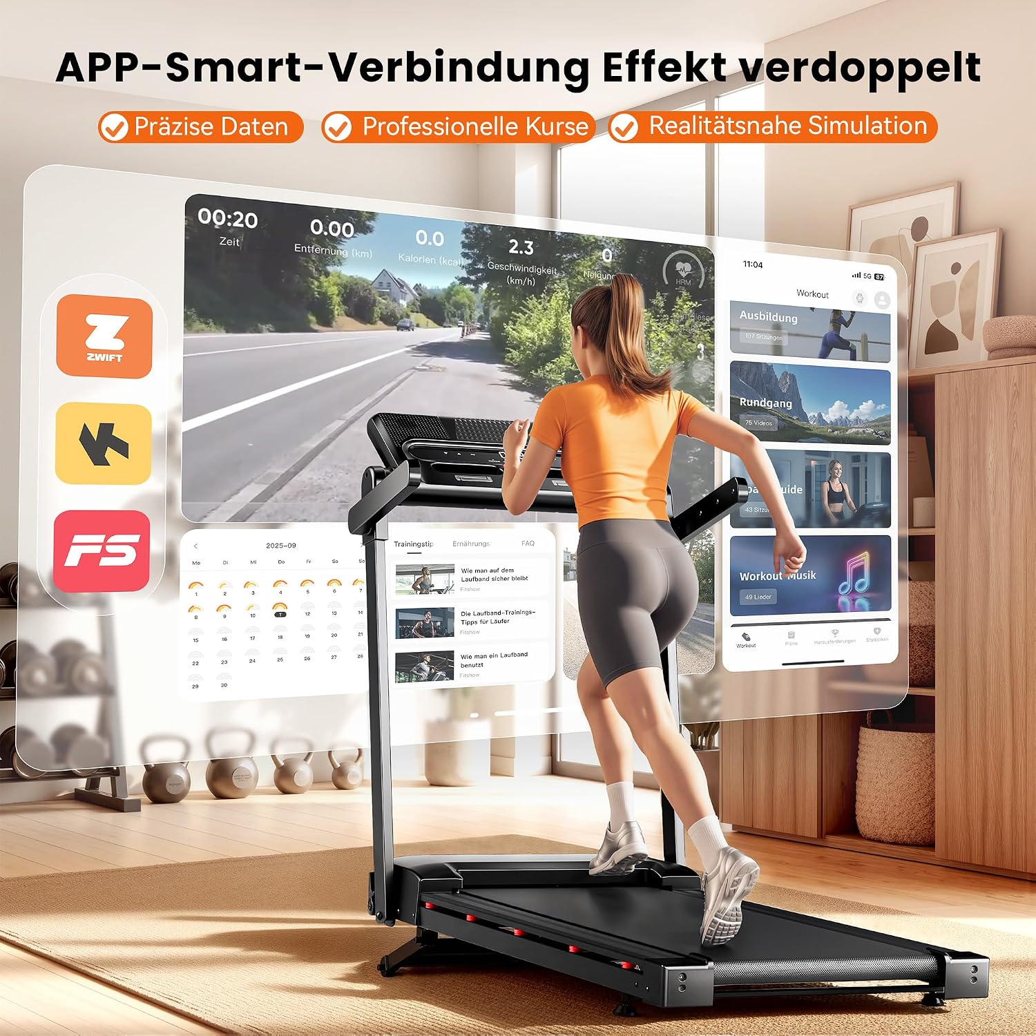JAGJOG Laufband für Zuhause mit 15% Auto-Steigung, 1-14 km/h – Bild 4