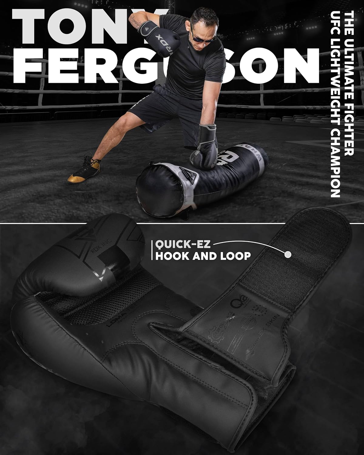 RDX Boxhandschuhe, Muay Thai Kickboxen Sparring, Maya Hide Leder Kara Boxing Gloves Männer Damen, Boxsack Punchinghandschuhe, Kickboxhandschuhe MMA Kampfsport Training Adult 8 10 12 14 16 18oz – Bild 6