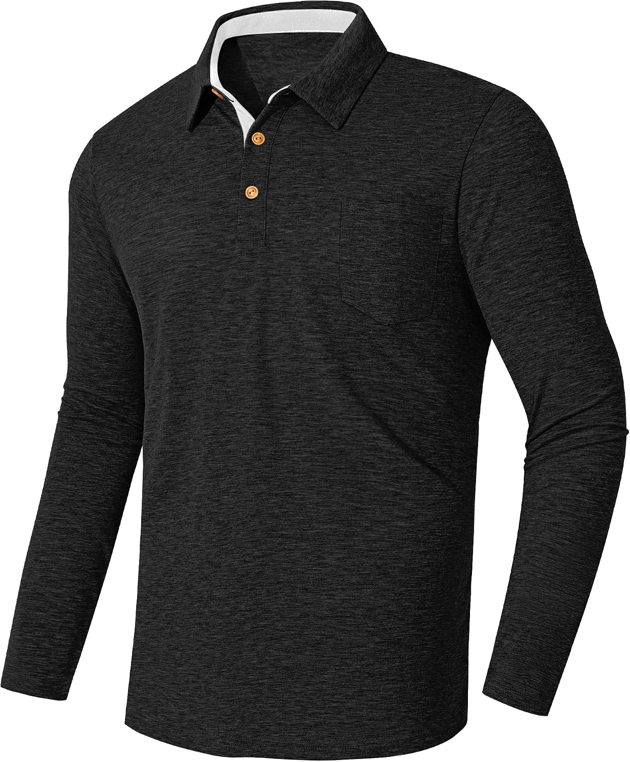 TARAINYA Herren Poloshirt Langarm Baumwolle mit Brusttasche M-4XL – Bild 4