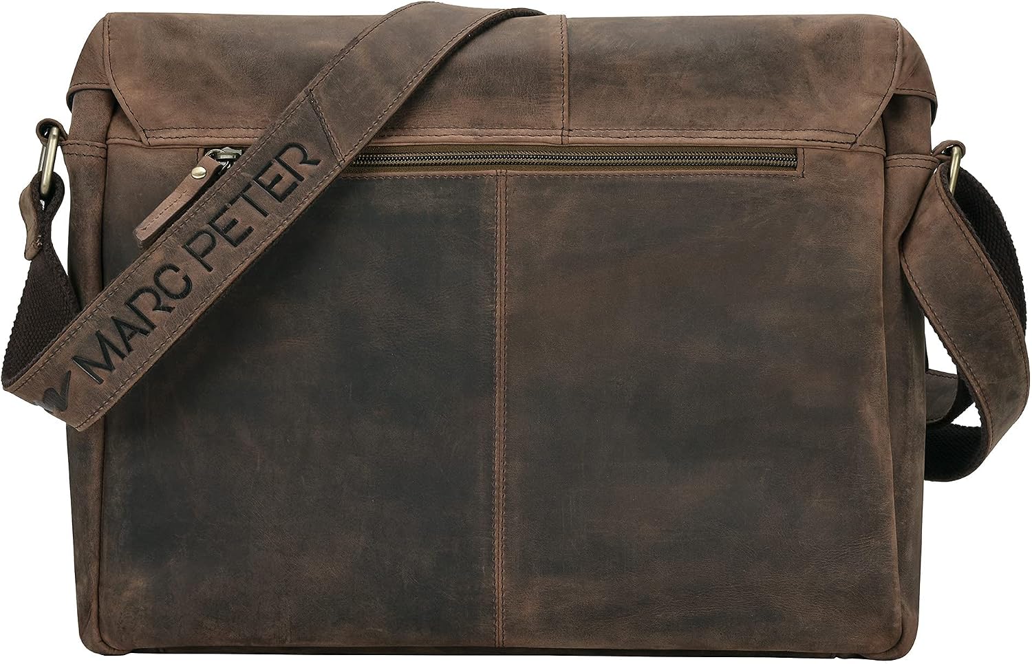 Marc Peter® Bergen leder Umhängetasche für Herren und Damen | 15.6 Zoll Laptoptasche | Aktentasche aus echtem Büffelleder – Bild 6