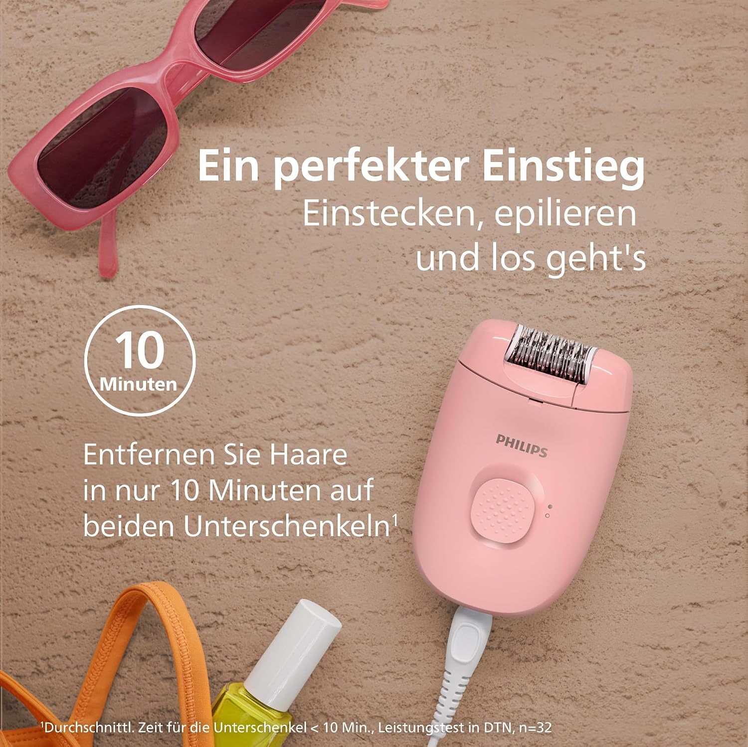 Philips Epilierer Series 2000, kabelgebundener Epilierer, Haarentfernungsgerät, Modell BRE229/00, Schwarz – Bild 5