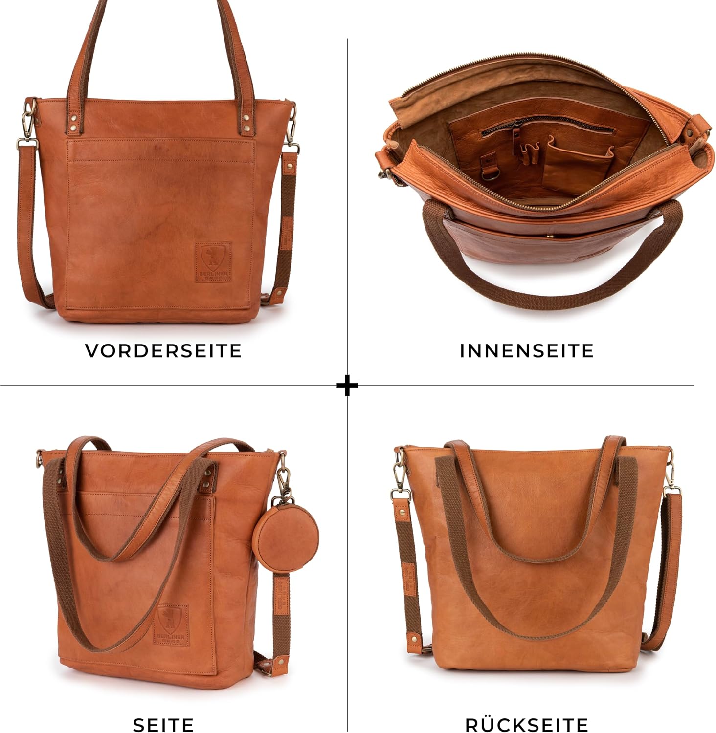 Berliner Bags Schultertasche Verona, Shopper aus Leder – Bild 6