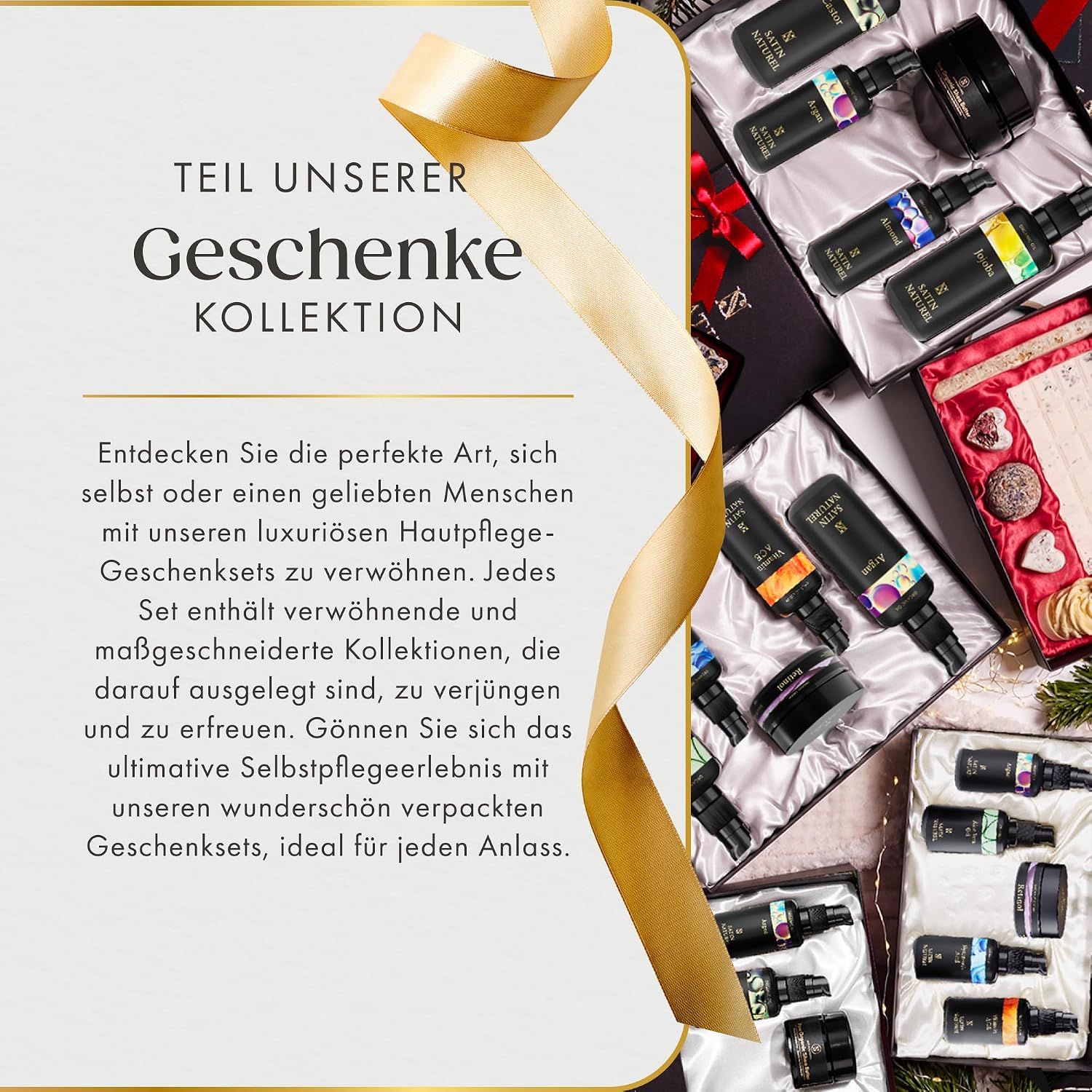 Satin Naturel 7 Luxuriöse Bio Badebomben, Wellness Geschenkset – Bild 7