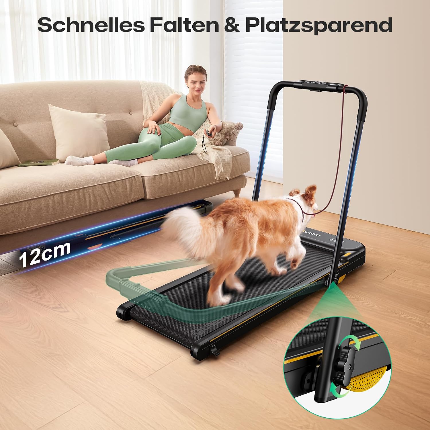 UREVO 2 in 1 Laufband für zuhause mit APP – Bild 9