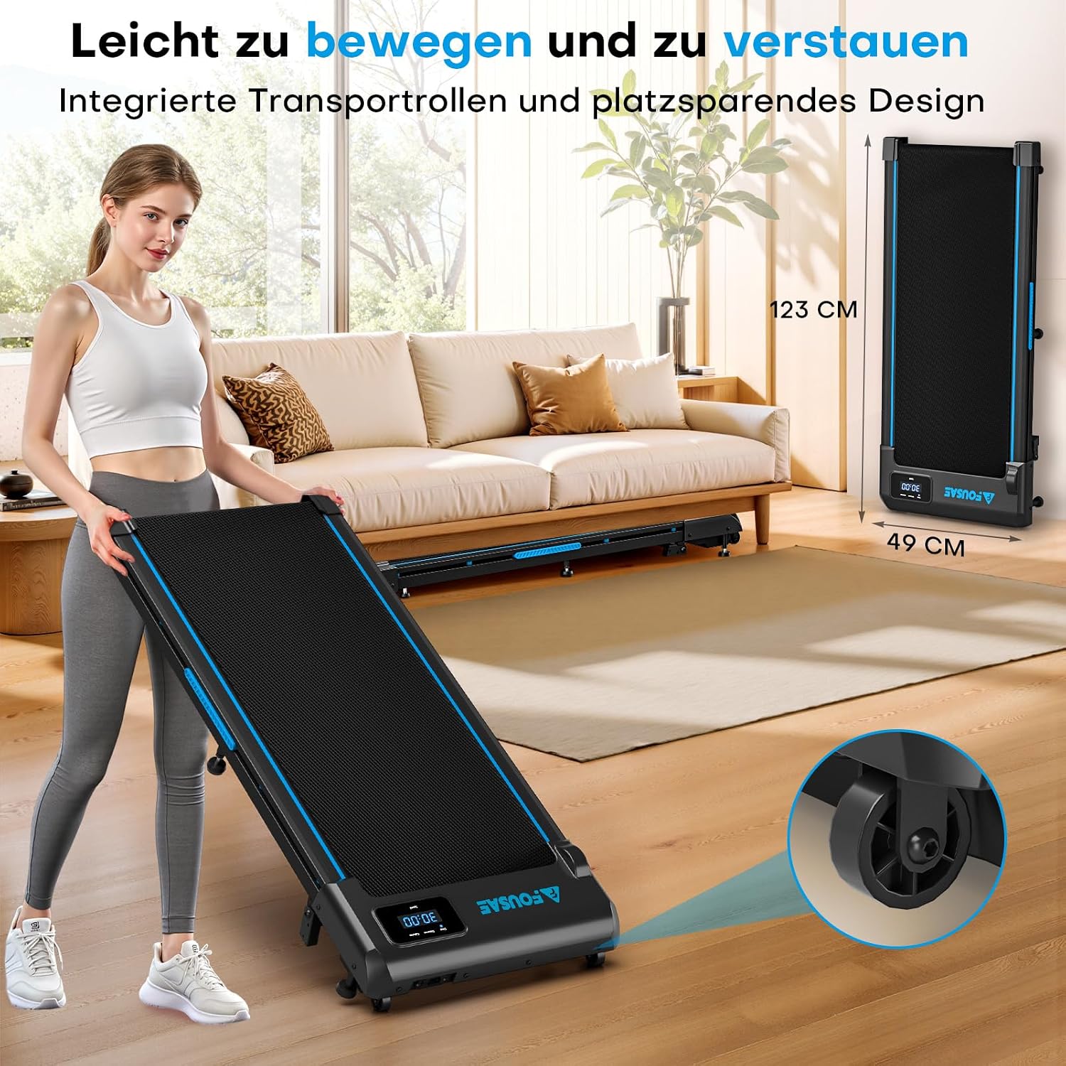 Walking Pad, 12 HIIT Programes Laufband für Zuhause mit 9% Steigung – Bild 9