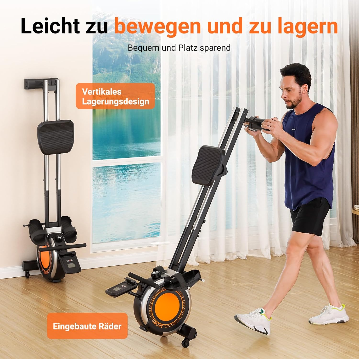 Dripex Rudergerät für Zuhause, Magnetisches Rudergerät bis 160kg Belastbar – Bild 7