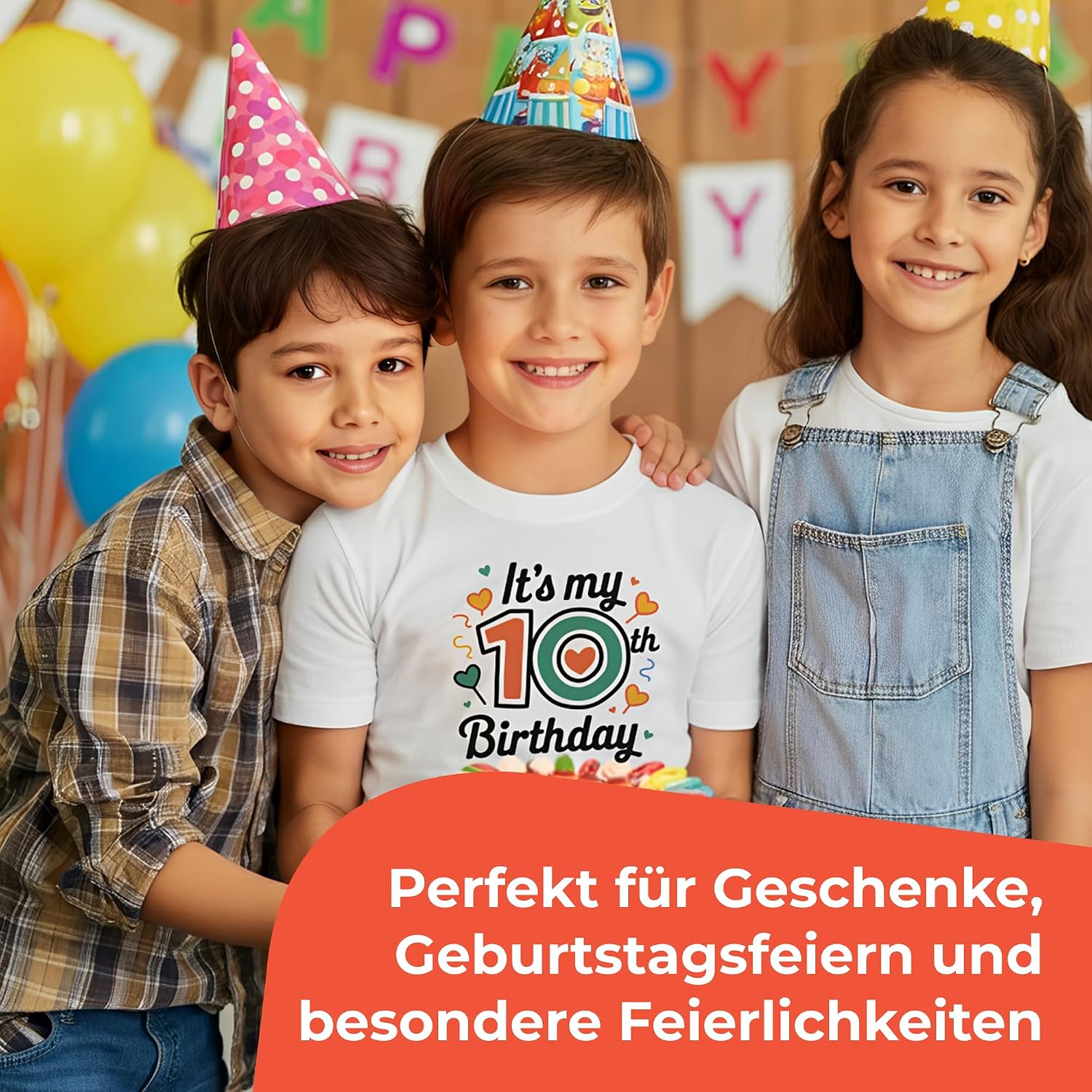 Cimpress Kinder T-Shirt, Personalisierbar mit Foto, Name oder Design, 100% Baumwolle, Regular Fit, Maschinenwaschbar, Für Jungen & Mädchen in mehreren Größen – Bild 2
